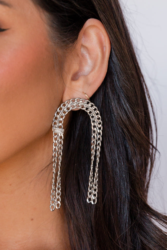 U-Shaped Chain Earrings for Women - Dainty Gold & Silver Hoop Earrings - Perfect for Everyday Wear, Parties & Gifts