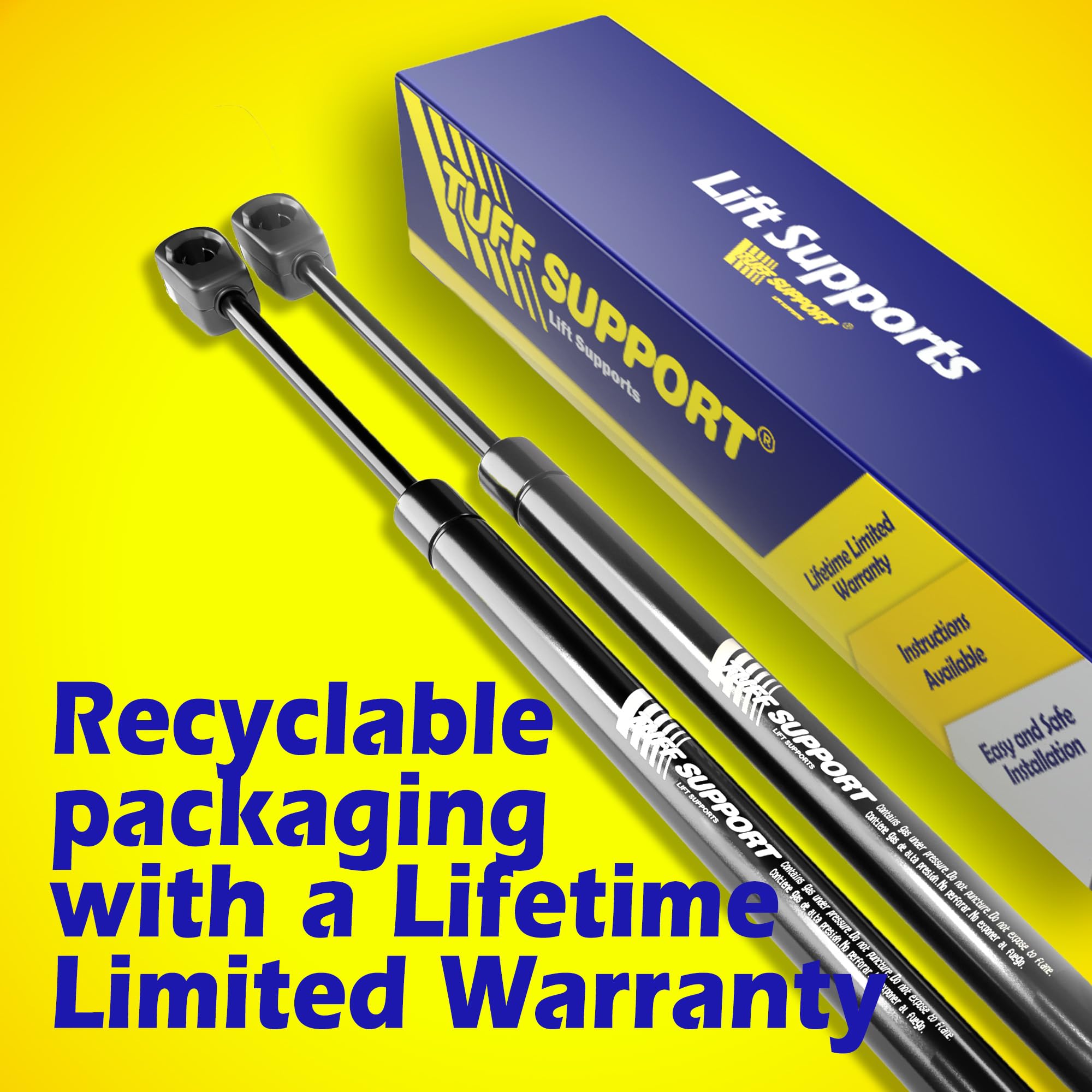 2-Piece Heavy Duty Hood Lift Support Struts for 2013-2015 VW Golf VII, 2015-2016 VW Golf SportWagen & GTI - Durable Gas Spring Replacement for Easy Hood Access & Maintenance