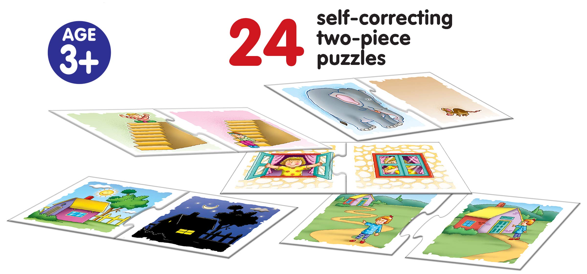 Frank Opposites – 48 Piece Self-Correcting Puzzle Set (24 Pairs) - Early Learning Educational Jigsaw Puzzles for Kids Ages 3+ - Fun Matching Game with Images - Perfect for Preschool Classroom & Homeschool Activities