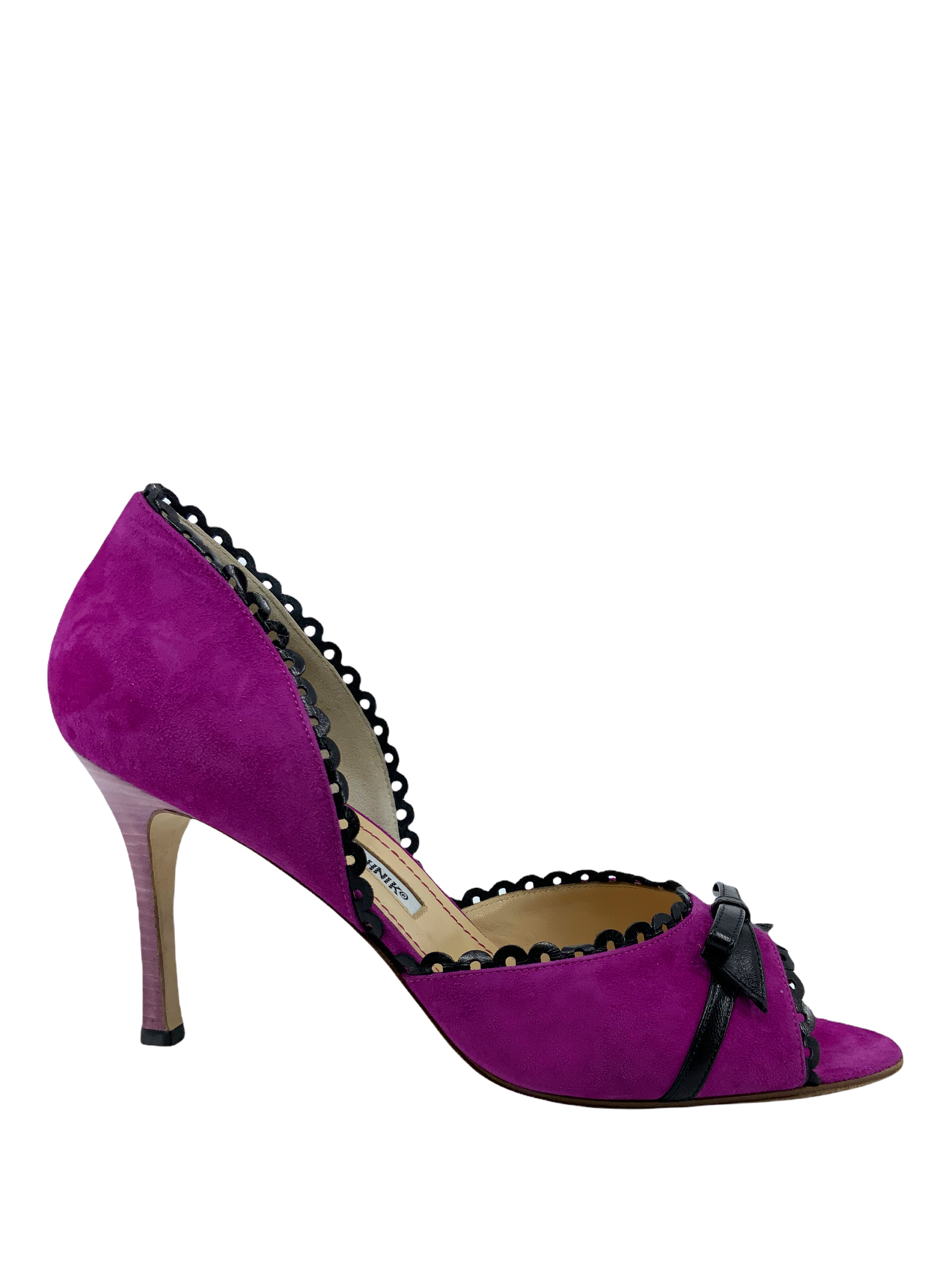 Manolo Blahnik Suede d'Orsay Pumps Women's Size 10.5 - Elegant High Heels for Evening Parties & Formal Events