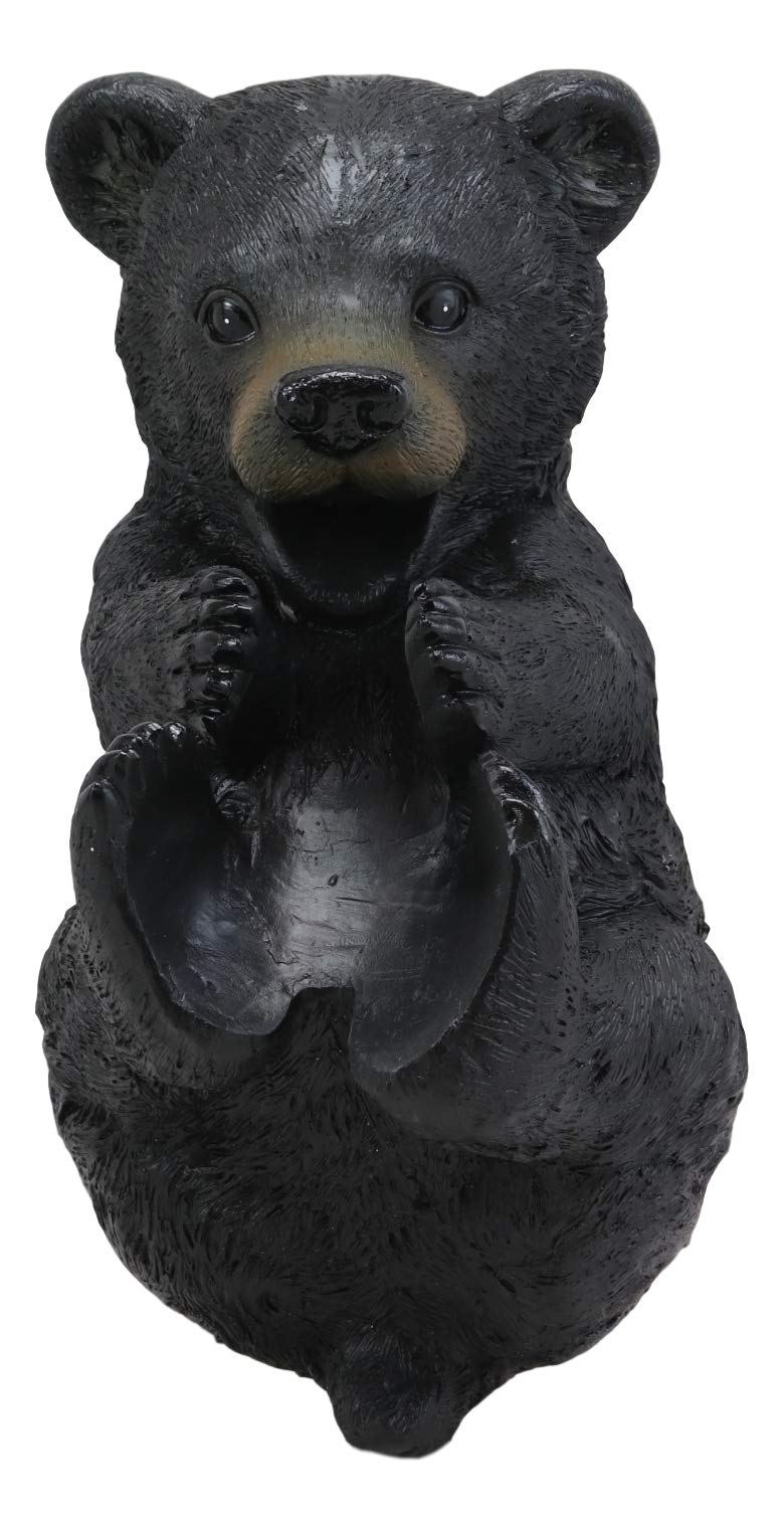 Ebros Large Rustic Cabin Lodge Decorative Black Bear Hugging Wine Bottle Holder - 11.5