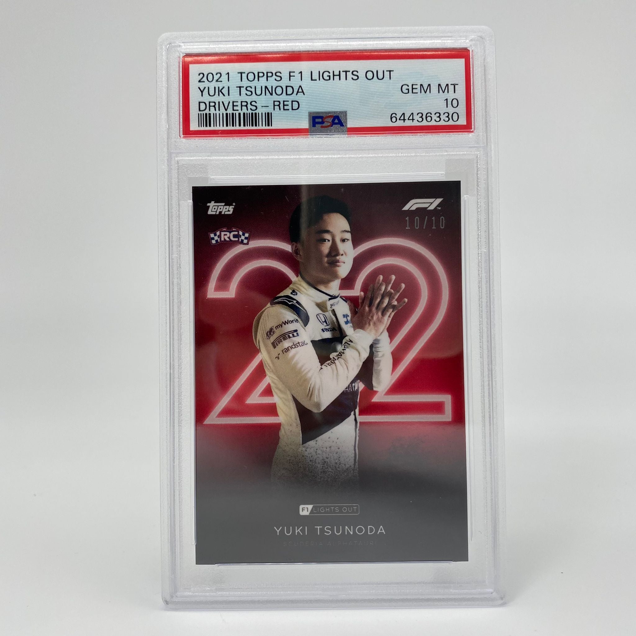 PSA 10 Yuki Tsunoda 2021 F1 Rookie Card Red Parallel - Limited Edition Collectible for Formula 1 Fans, Racing Memorabilia, Sports Card Investment & Display