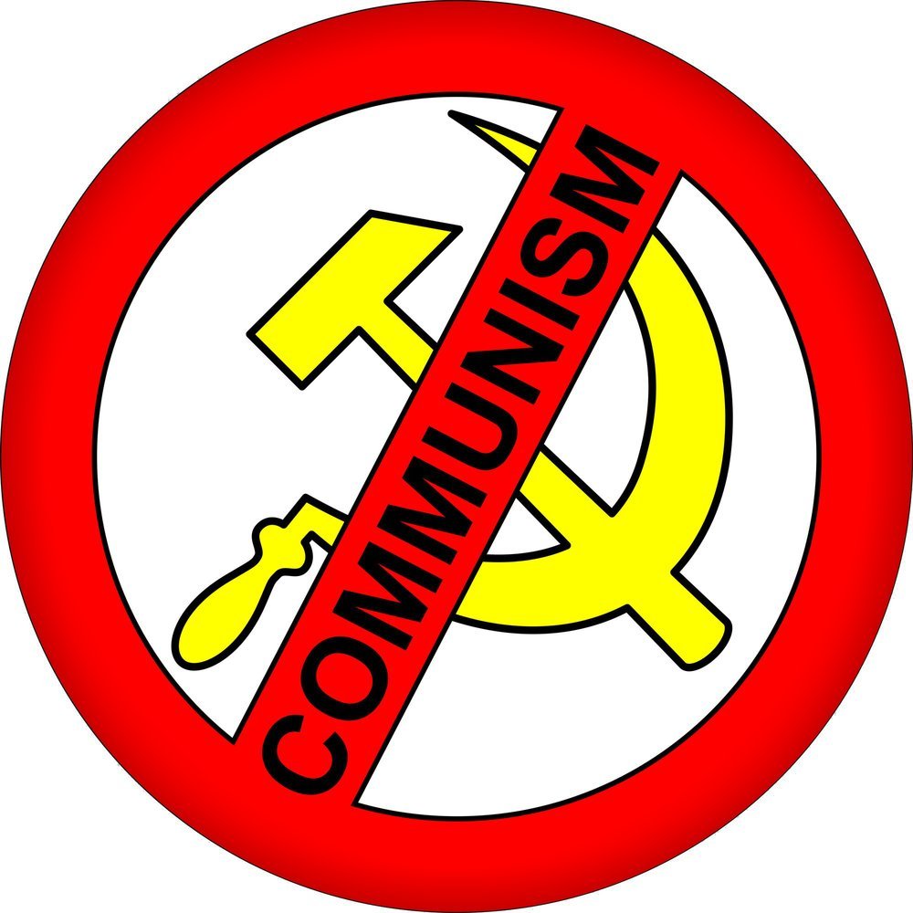 Anti Communism - Hammer & Sickle - 1.25 Inch Round Pin Button Badge for Political Protest, Backpack, Jacket & Hat Decoration