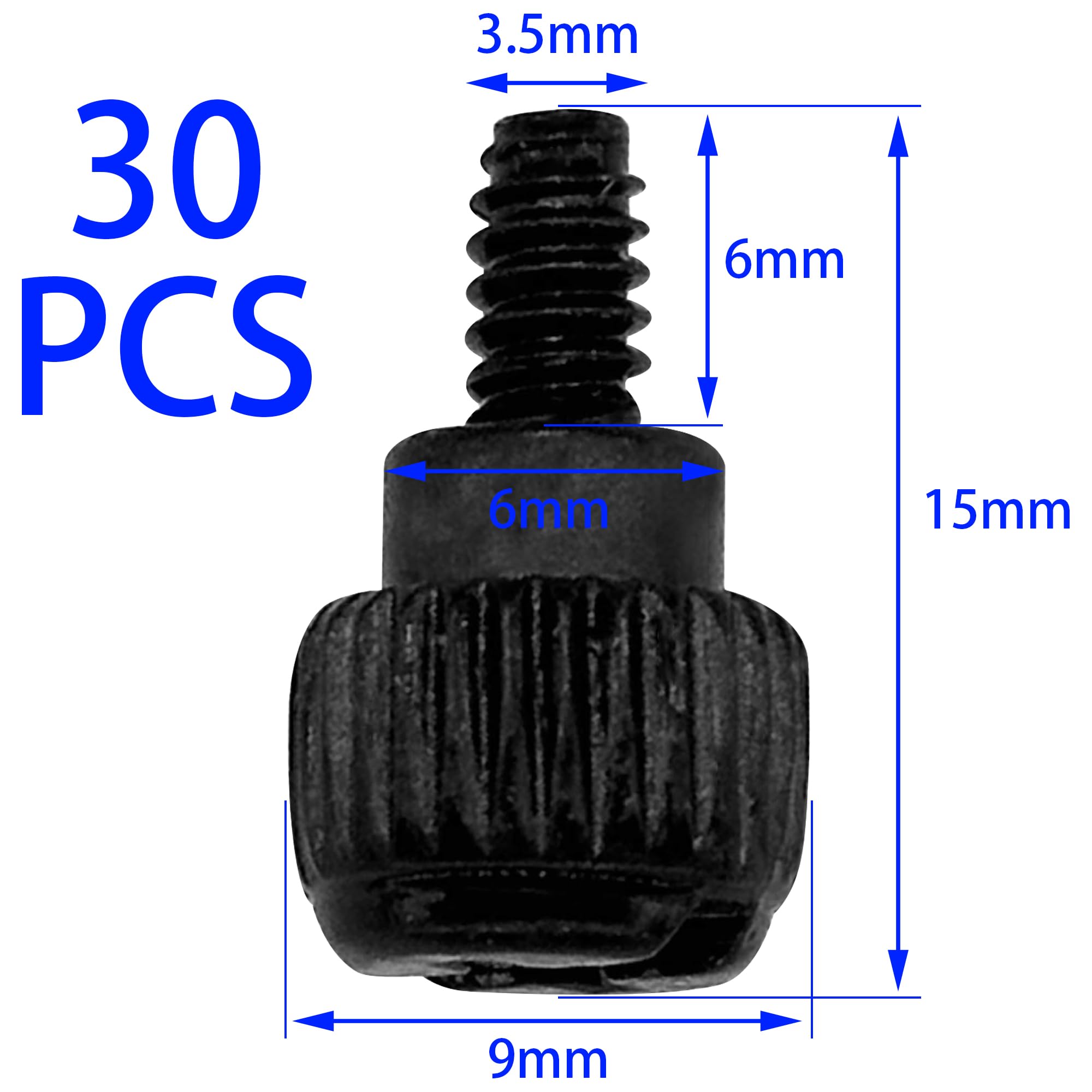 30 PCS Black PC Case Screws - Computer Case Thumbscrews for Fastening | Secure PC Builds, DIY Computer Assembly & Hardware Upgrades
