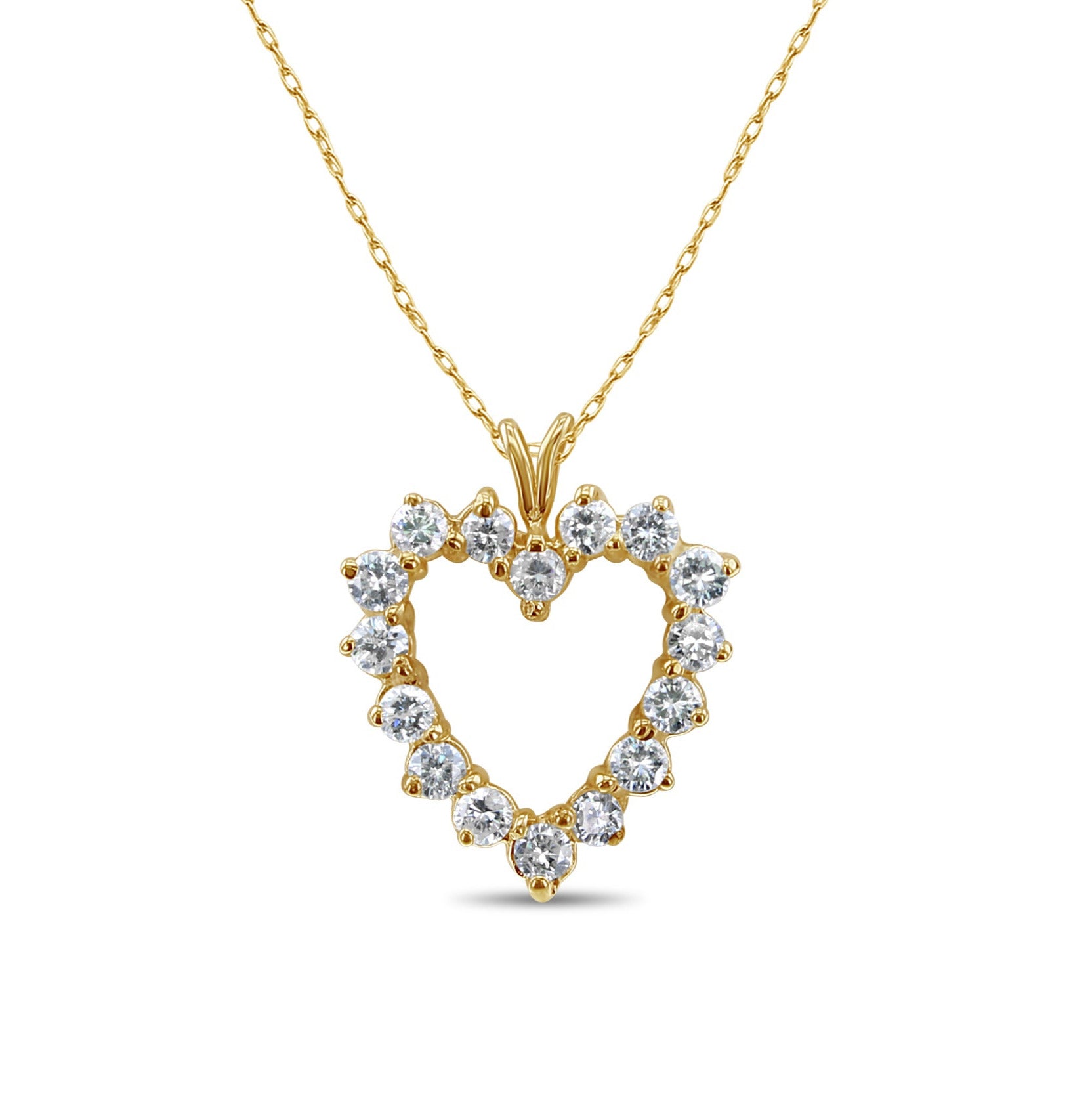 1 Carat Heart Shaped Diamond Pendant Necklace for Women - 14K White Gold Valentine's Day Gift for Her, Anniversary & Romantic Occasions