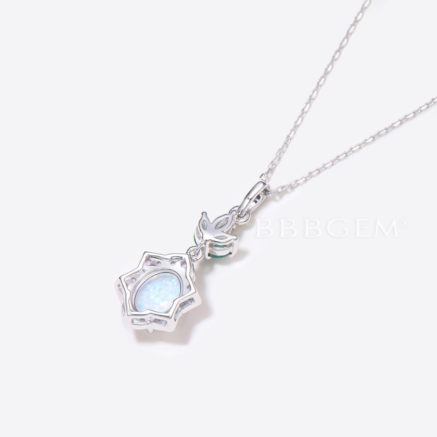 Elegant Oval White Opal Wedding Necklace with Cluster Amethyst Halo Pendant - Perfect for Bridal Jewelry, Anniversary Gifts & Special Occasions
