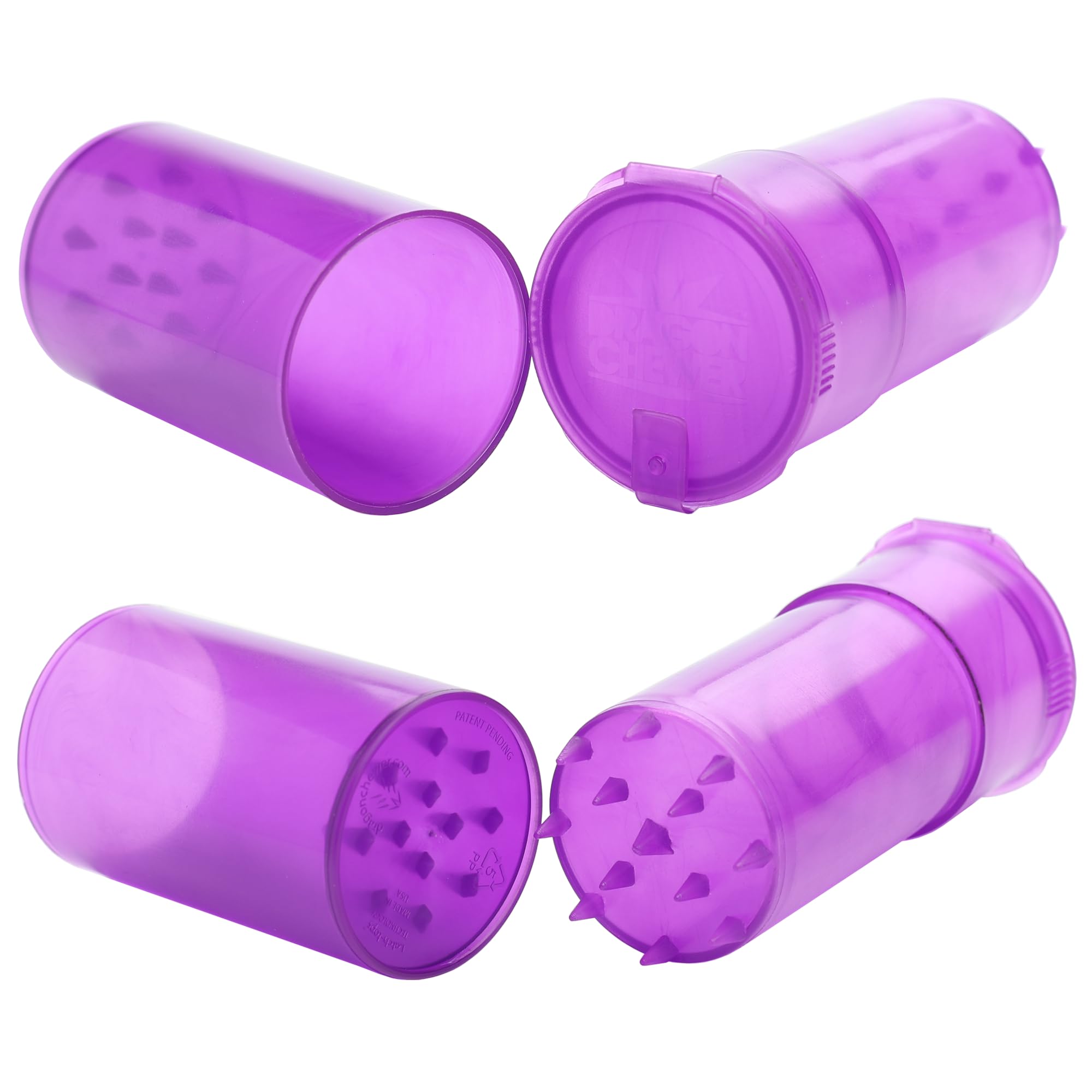 Premium ShredTainer Pop Top Storage Container with Built-In Herb Grinder – Child Resistant & Airtight (Purple) – Perfect for Storing & Grinding Herbs, Spices, or Tobacco at Home or On-The-Go