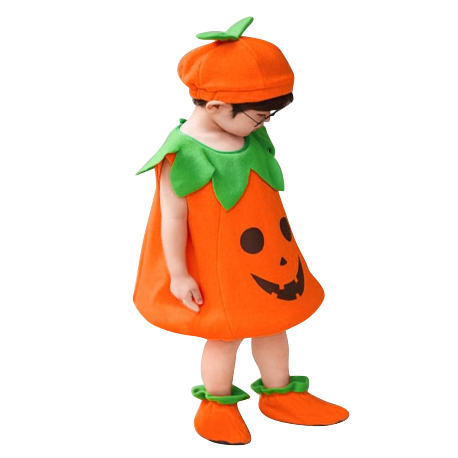 Adorable Baby Boys & Girls Pumpkin Vest Outfits with Hat & Shoes - Newborn Toddler Infant Sleeveless Clothing Set | Perfect Gift for Baby Showers & First Birthday Parties