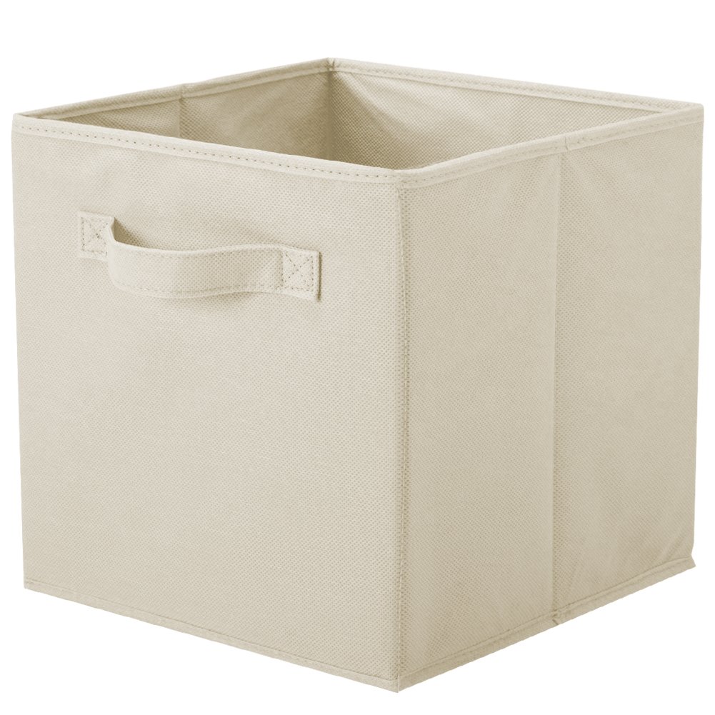 Foldable Storage Bins with Handles - 2 Pack Collapsible Fabric Organizer Cubes for Closet, Shelves & Home Organization (10.5