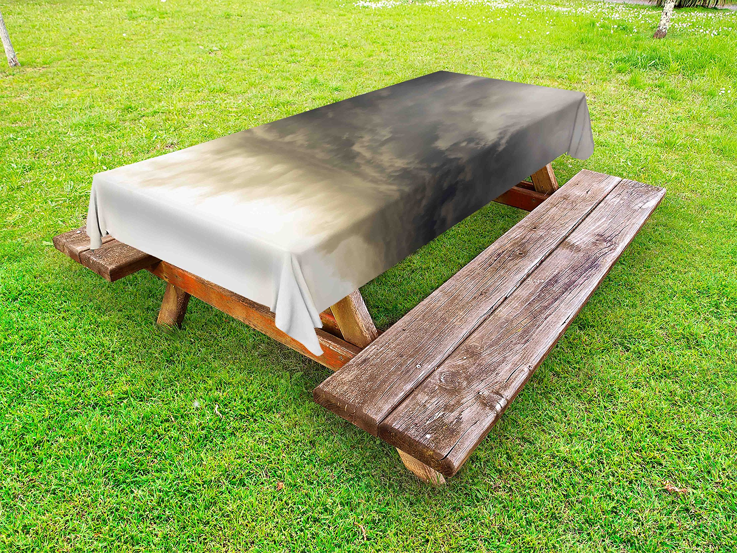 Ambesonne Dark Storm Clouds Outdoor Tablecloth - Waterproof Washable Picnic Table Cover 58