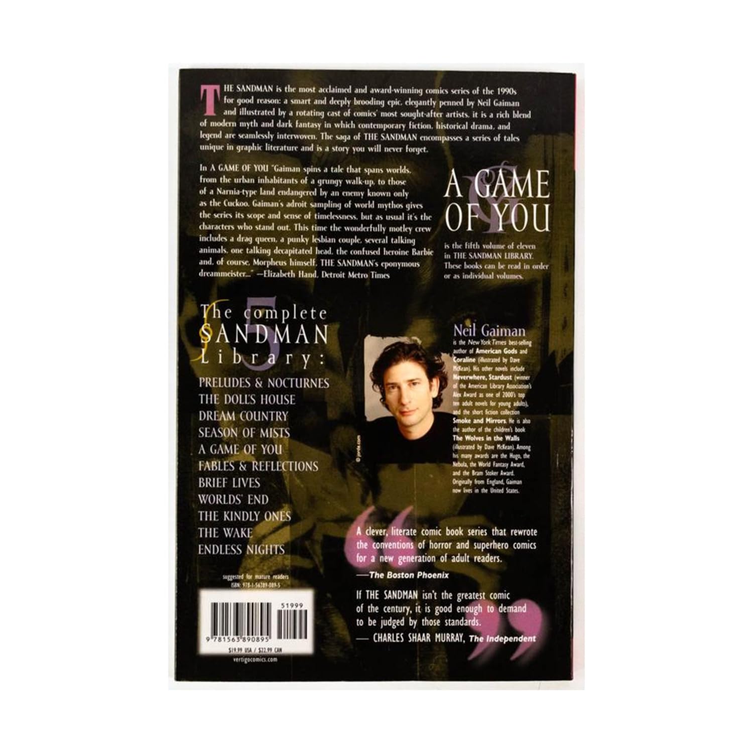 The Sandman: A Game of You - Book V | Graphic Novel for Fantasy Lovers & Comic Collectors | Perfect for Gifts & Reading Nights