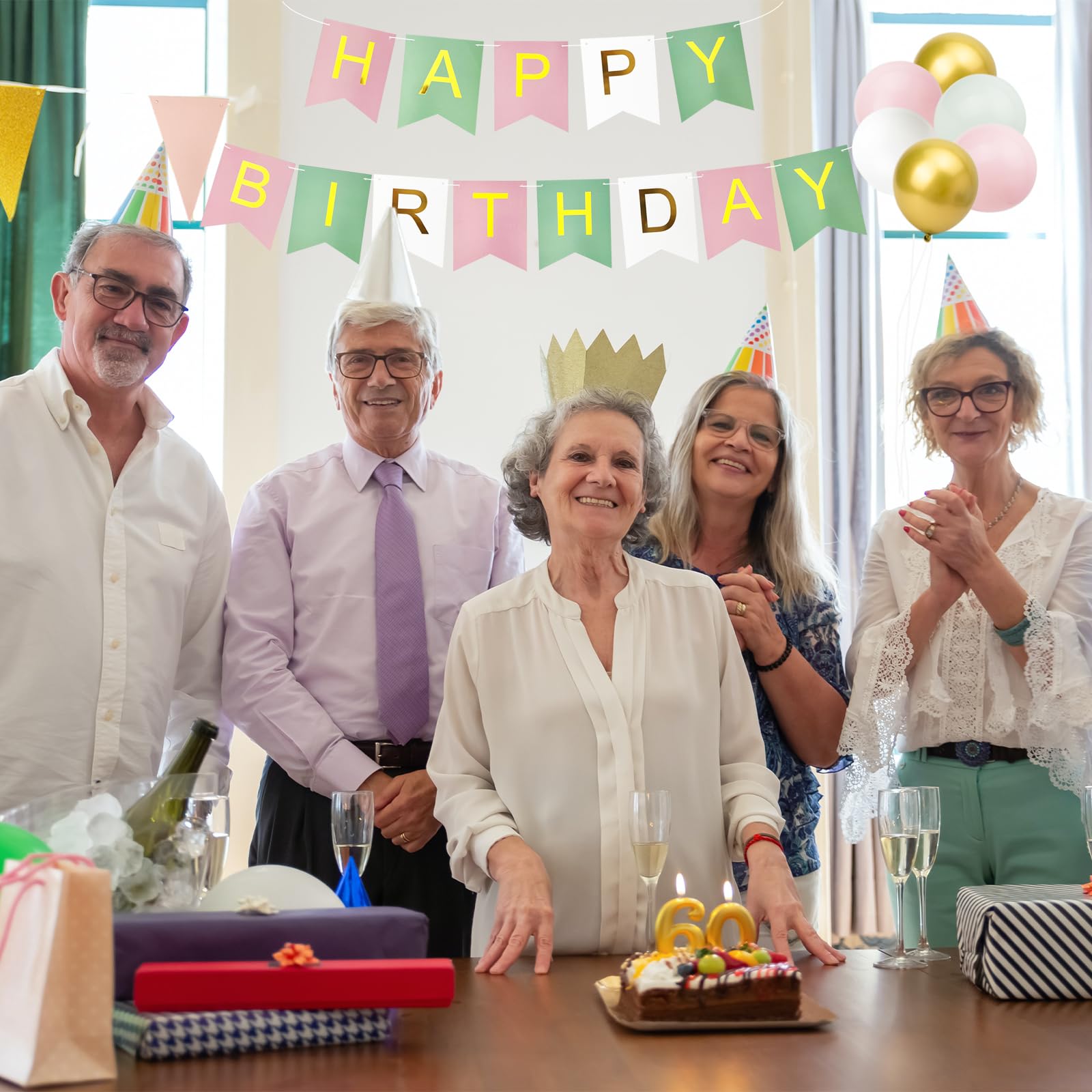 Happy Birthday Banner & Balloons - 12