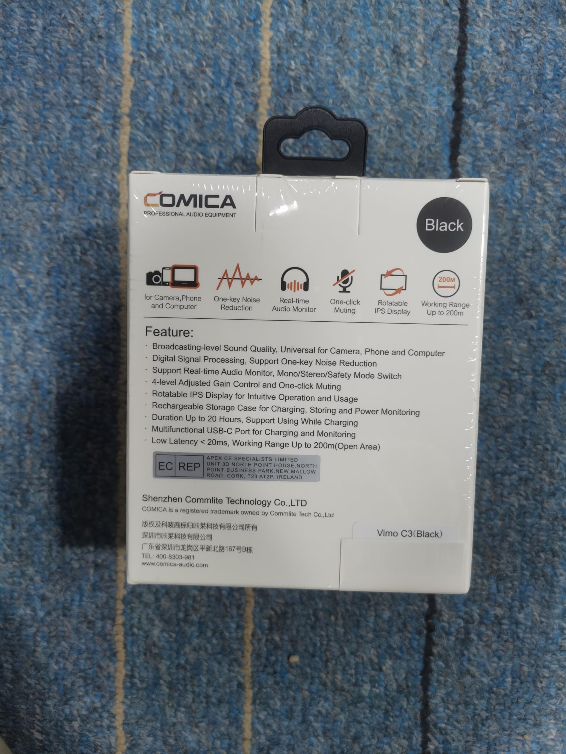 COMICA Vimo C3 Wireless Lavalier Microphone System - Dual Transmitter & Receiver Lapel Mic for iPhone, Android, DSLR - Perfect for Interviews, Live Streaming, YouTube Vlogging - Includes Charging Case for Smartphone & Camera - Ideal for Podcasting, TikTok Videos, and Professional Recording