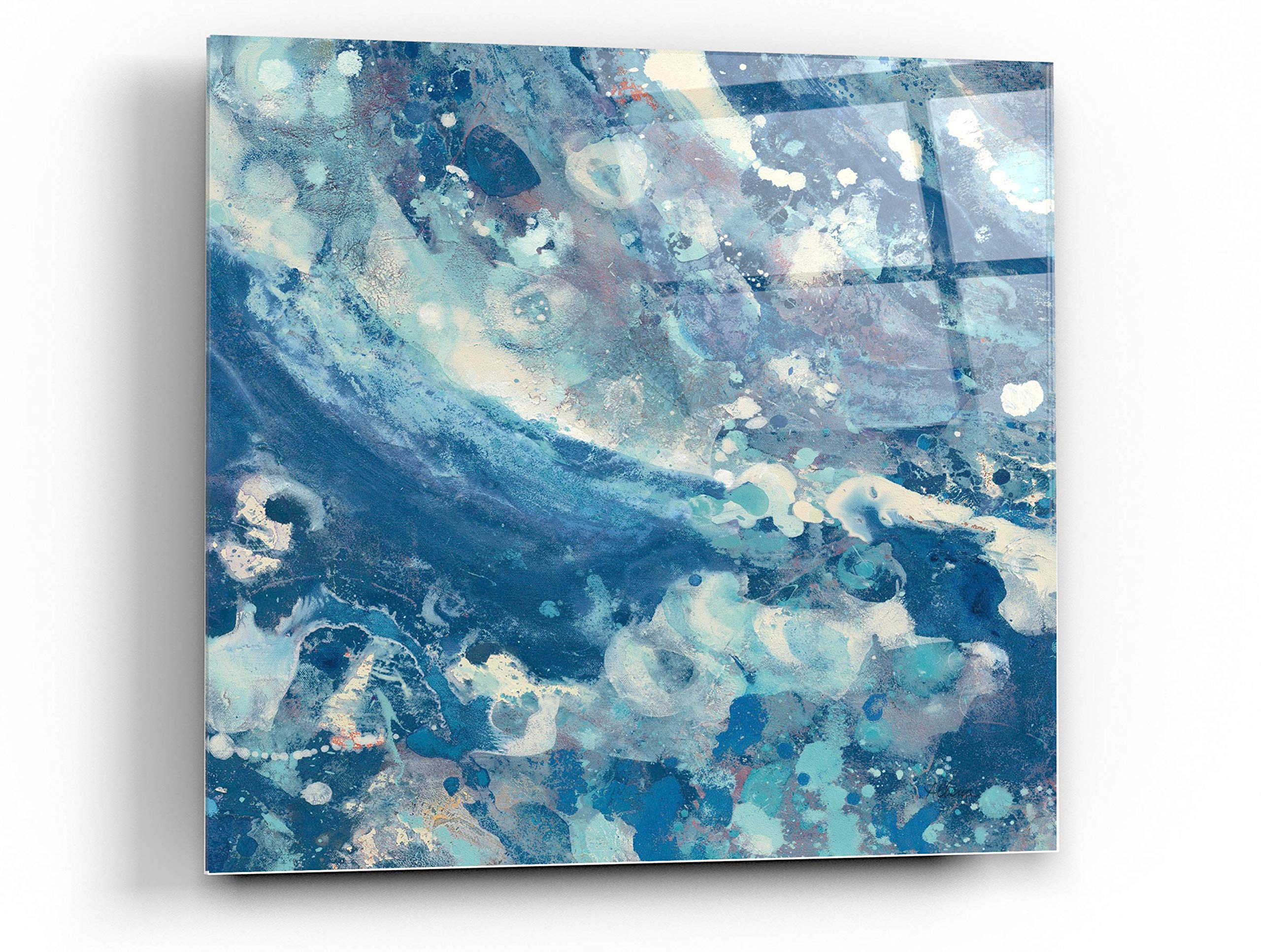 Albena Hristova 'Water IV' Acrylic Glass Wall Art - 24x24 Inch Modern Abstract Painting for Living Room, Bedroom & Office Decor
