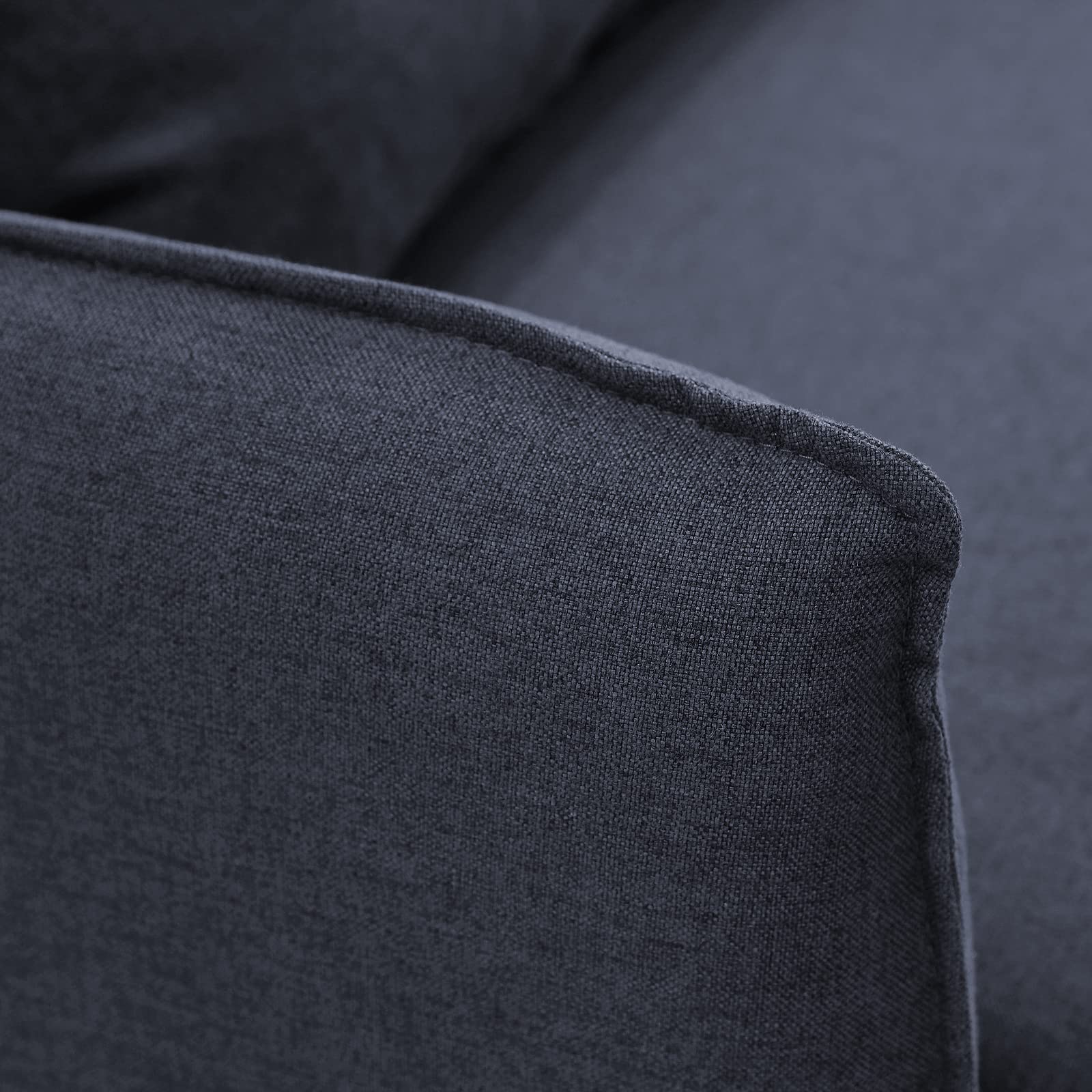 Mid-Century Modern Accent Chair - Tufted Armchair with Linen Fabric, Easy Tool-Free Assembly for Living Room, Bedroom & Reading Nook (Gray Blue) | Stylish & Comfortable Seating for Relaxation & Home Decor
