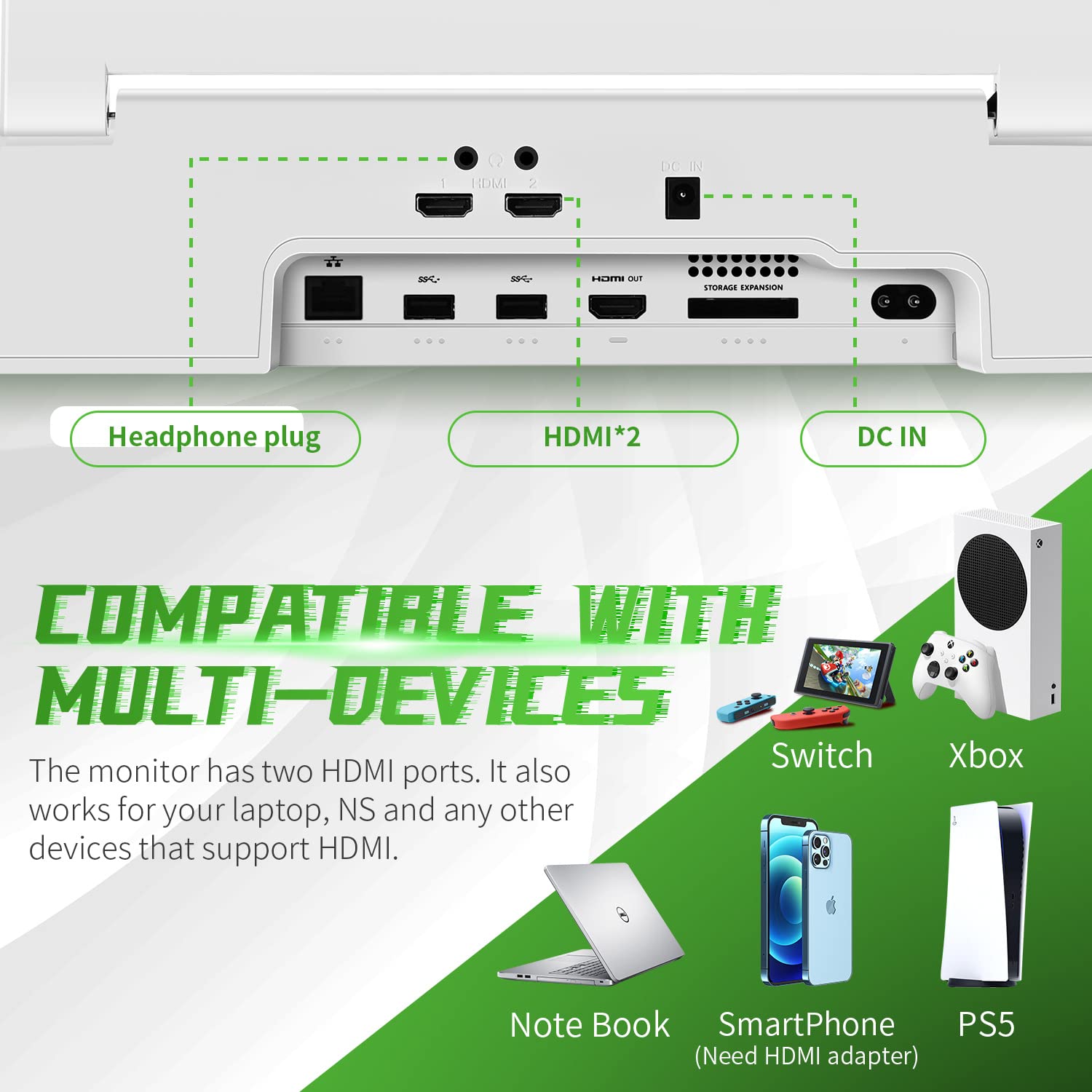 G-STORY 14'' 4K Portable Gaming Monitor for Xbox Series S - IPS Screen, HDR, FreeSync, Dual HDMI, Travel-Friendly Design - Perfect for Gaming, Work, and Entertainment On The Go (14inch&4K)