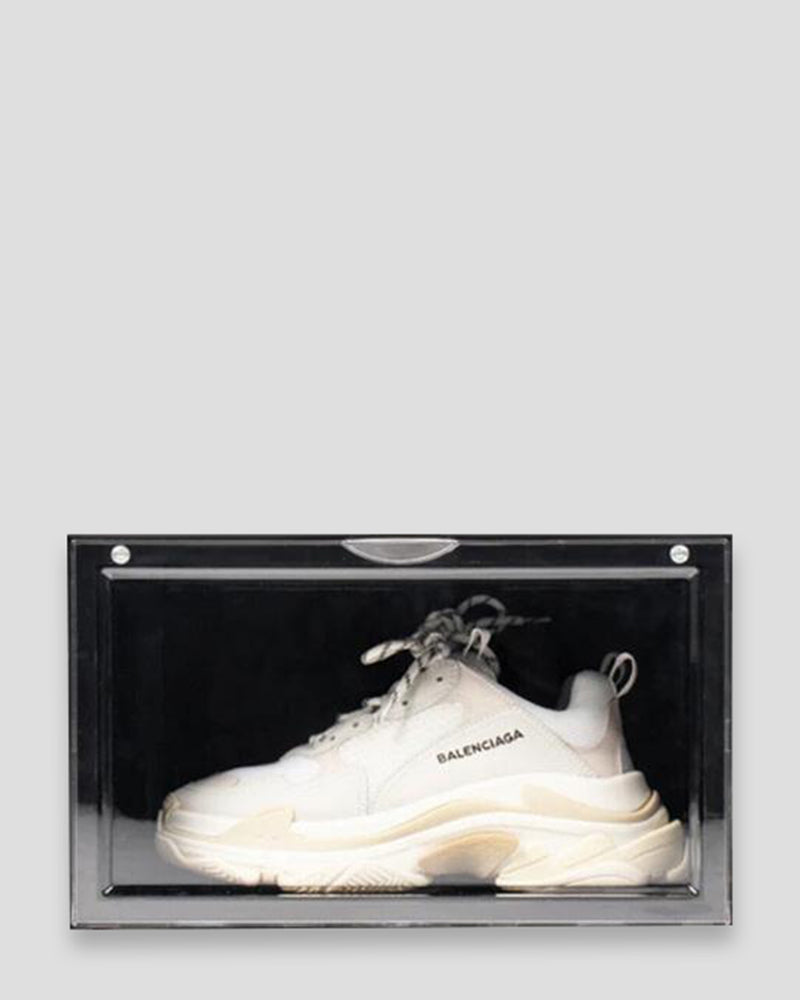 Premium Black Sneaker Display Crate with Side Opening - Stylish Shoe Storage for Sneakerheads & Collectors - Perfect for Retail Stores, Home Decor & Sneaker Showcases