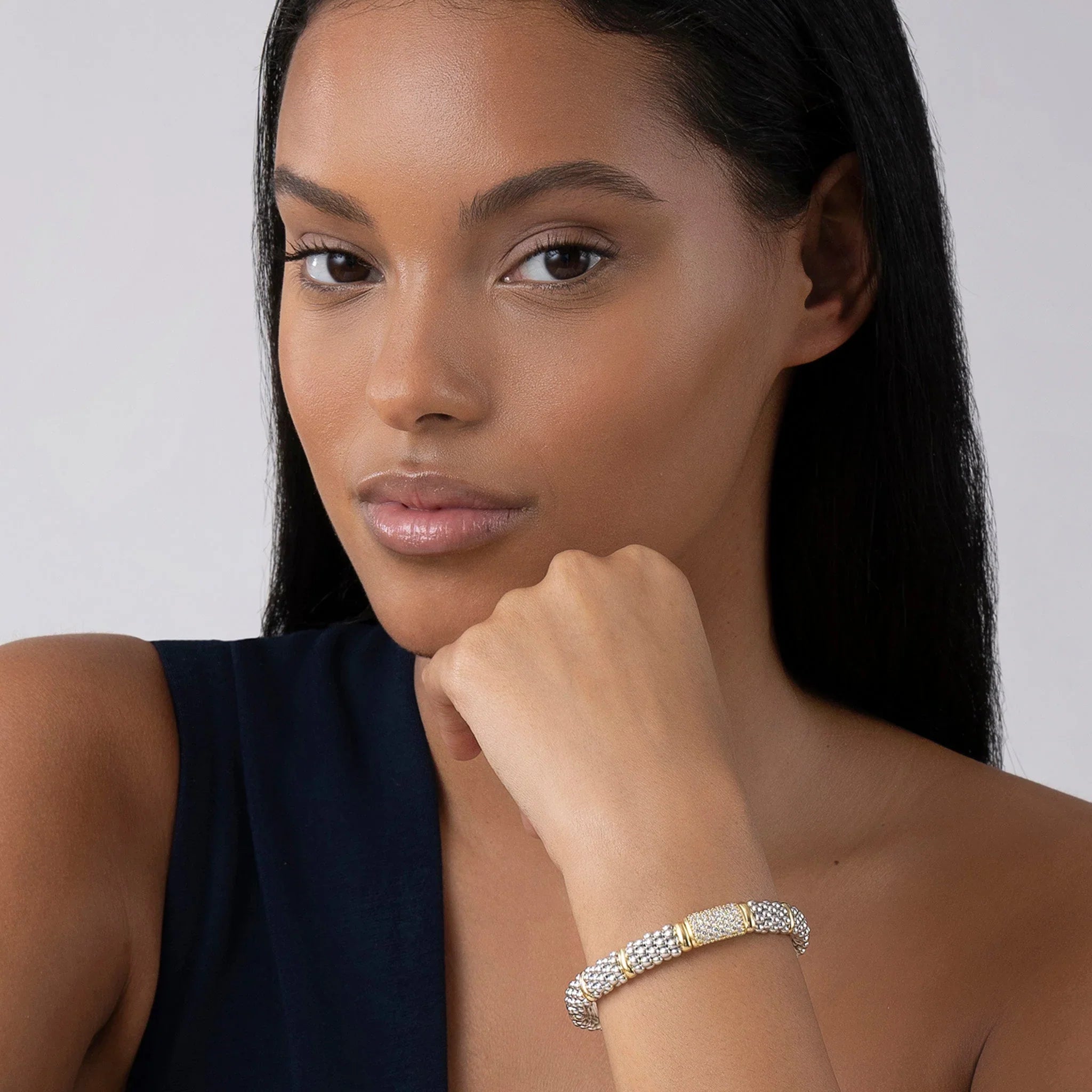 Luxury 9mm Caviar Diamond Bracelet for Women - Elegant Tennis Bracelet for Parties, Weddings & Special Occasions