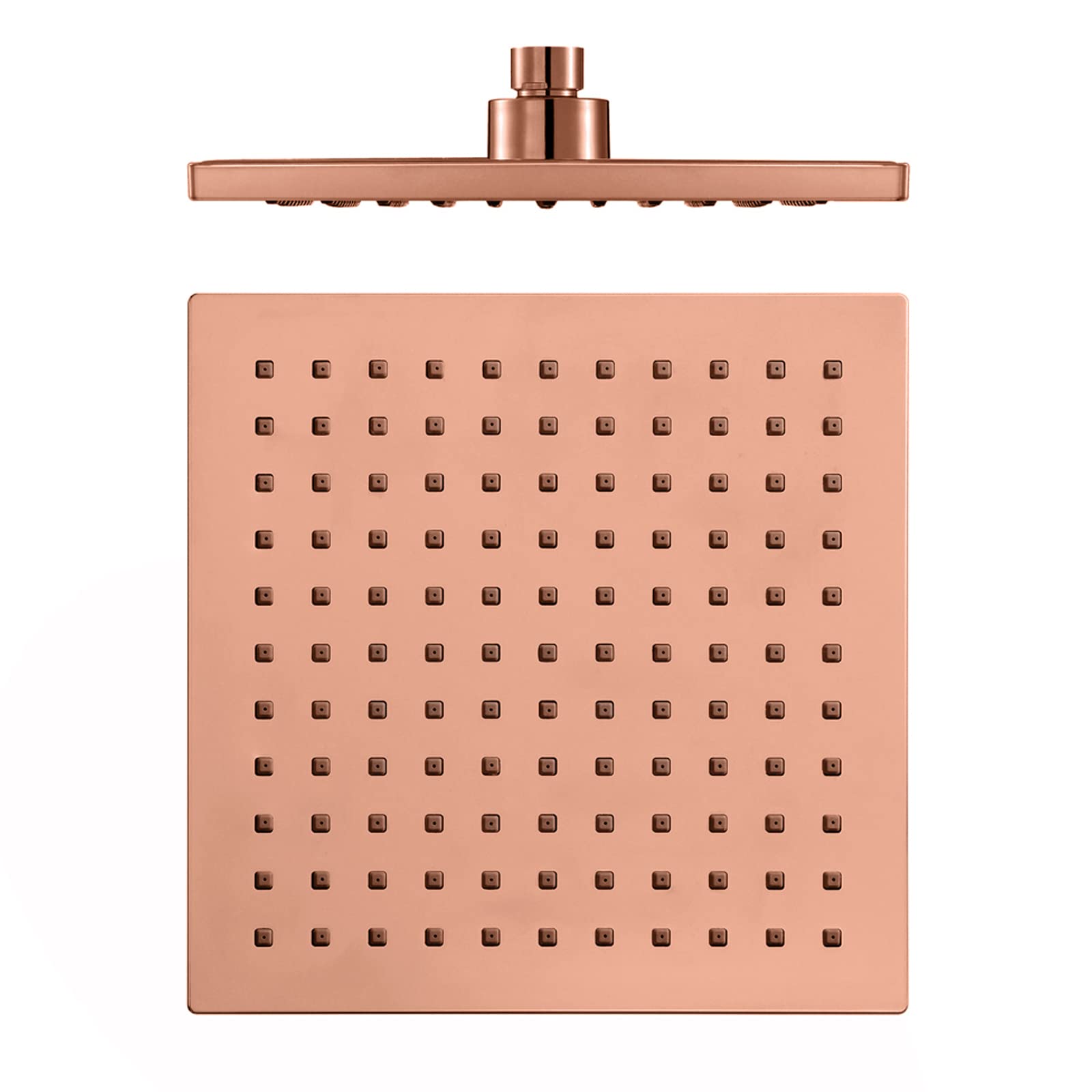 8 Inch Square Rain Shower Head - ABS Rose Gold Ceiling Mount High Pressure Rainfall Showerhead for Luxurious Spa-Like Bathroom Experience