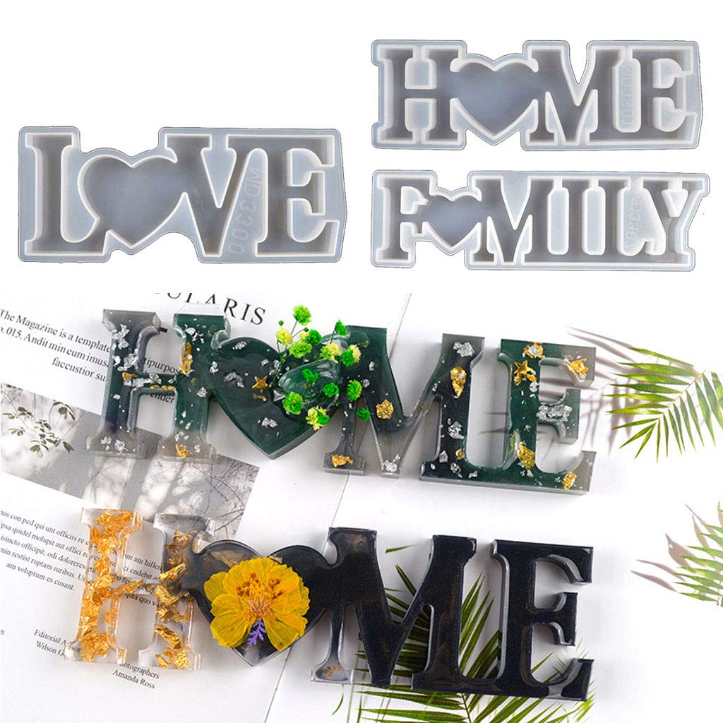 DIY Silicone Resin Molds for Table Decorations - Heart Shaped Love Sign Word Molds for Epoxy Resin Art, Crafts & Home Decor - Perfect for Wedding Centerpieces, Anniversary Gifts & Family Keepsakes
