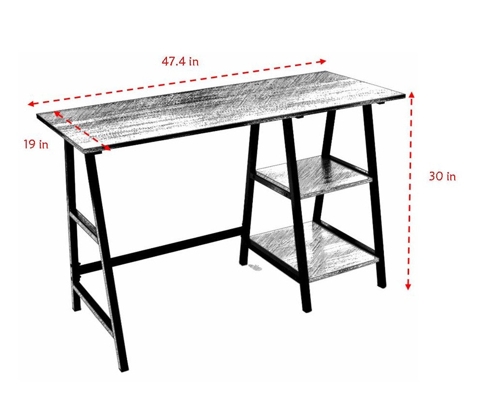 1923BR Office Computer Desk - Dark Brown Modern Workstation for Home & Office - Ergonomic Study Desk for Remote Work & Productivity