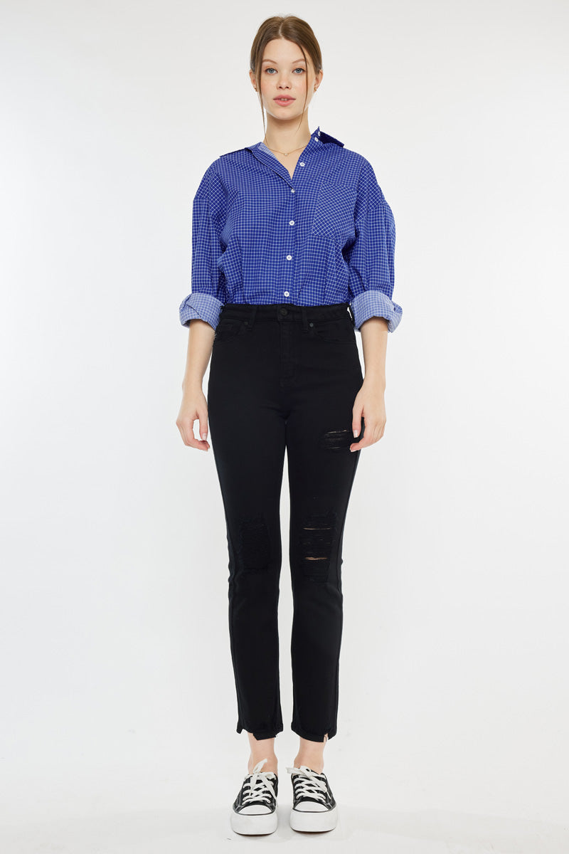 Haven Ultra High Rise Slim Straight Leg Jeans for Women - Stretch Denim Pants, Comfortable & Flattering Fit - Perfect for Casual Outfits, Workwear, and Everyday Style