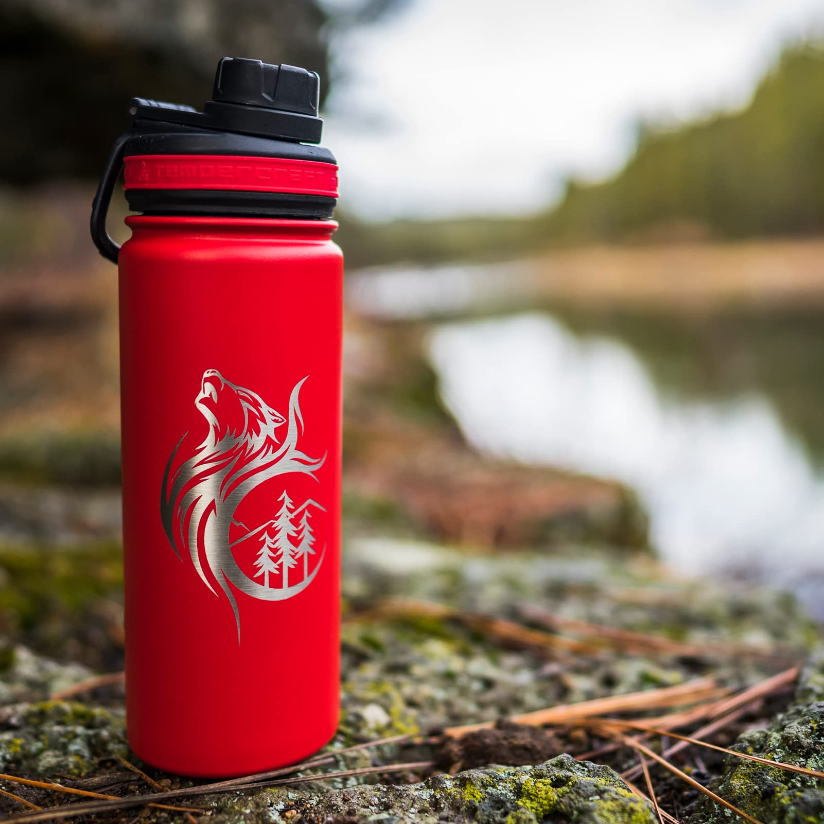 18 oz Vacuum Insulated Stainless Steel Sport Water Bottle - Double-Walled, Leak-Proof, Wide Mouth Design with Custom Laser Engraving Options | Perfect for Gym, Hiking, Camping & Outdoor Activities