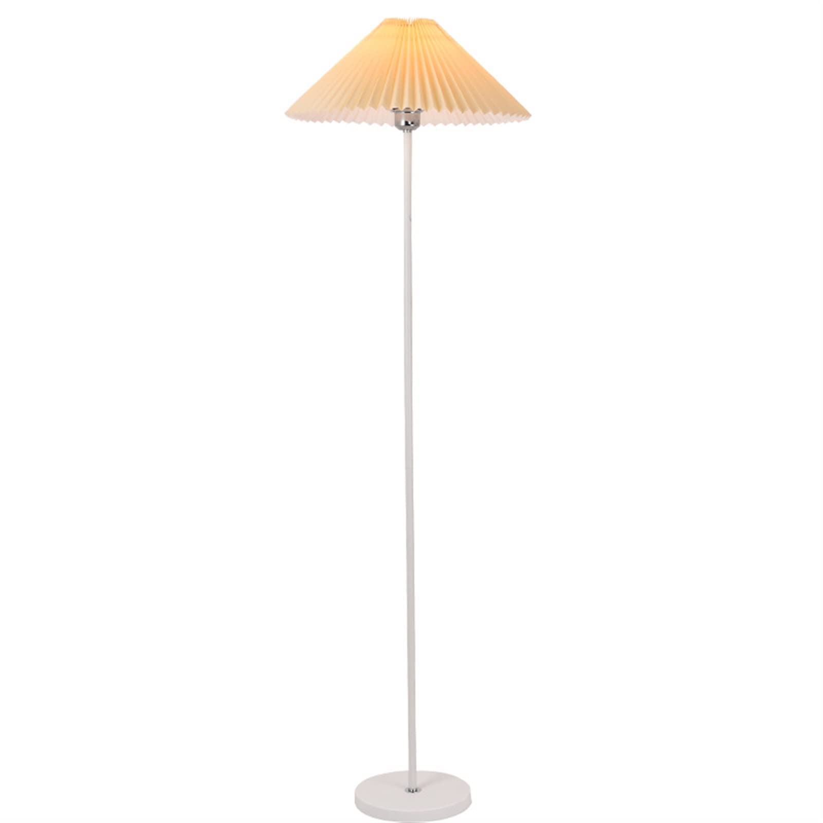 Modern Pleated Floor Lamp with Dimmer - Art Deco Standing Light for Living Room, Bedroom & Loft - Adjustable Brightness Beige Indoor Lighting - Perfect for Reading, Relaxing & Home Decor