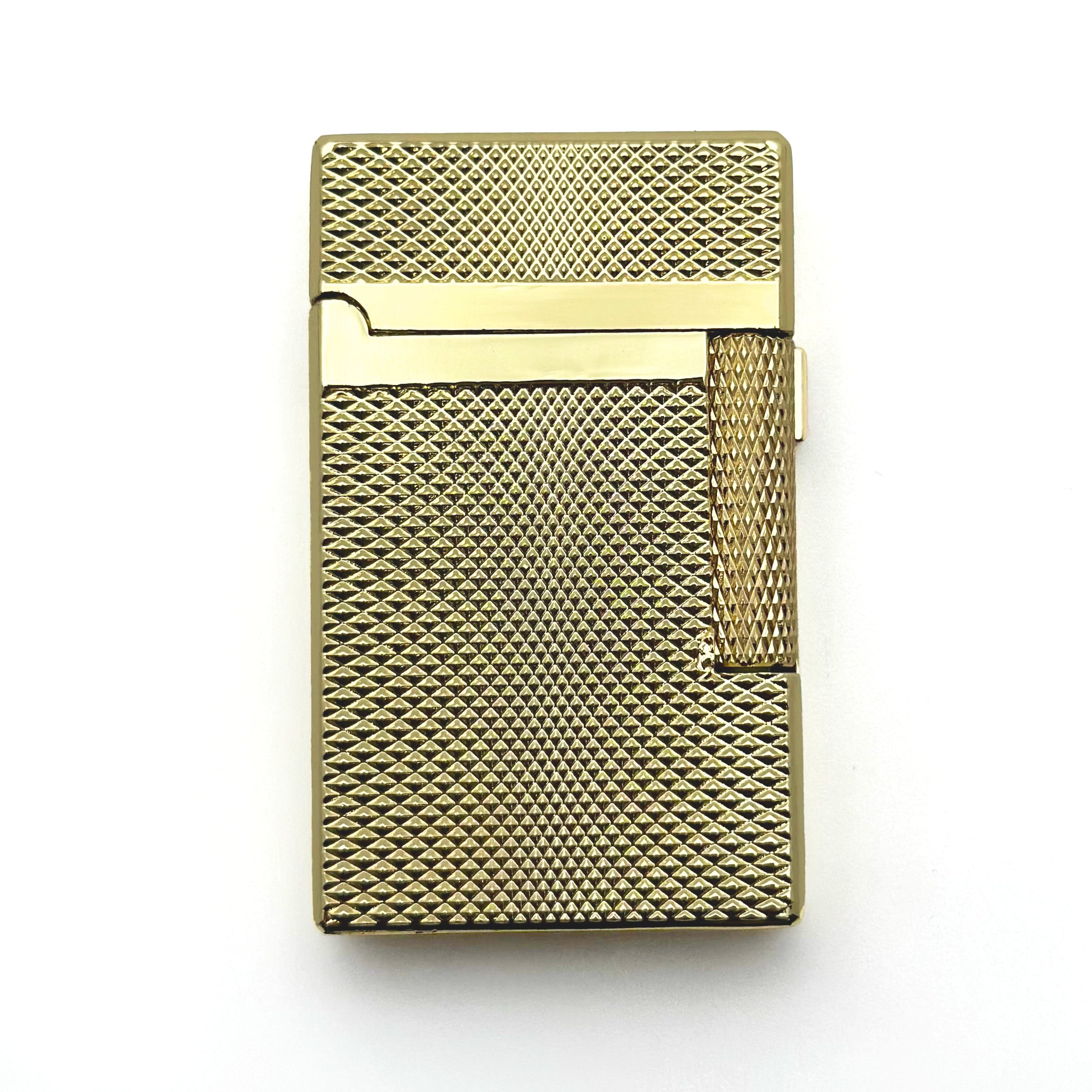 Visol Hubbard Barley Soft Flame & Torch Flame Flint Lighter - Gold Finish | Windproof Refillable Butane Lighter for Cigars, Candles, Camping & Outdoor Use