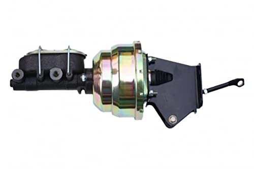 LEED BRAKES 8 Inch Dual Power Brake Booster with 1 Inch Bore Master Cylinder (Zinc Plated) - Perfect for Classic Car Restoration & Performance Upgrades