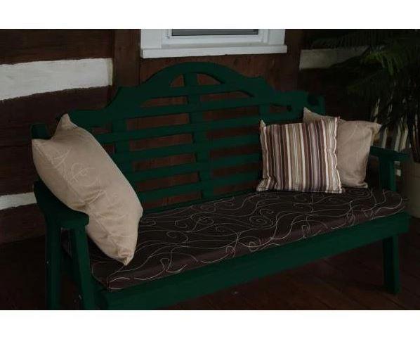 **A&L Furniture Yellow Pine Marlboro Garden Bench - Outdoor Patio Seating for Gardens, Parks, and Backyards**