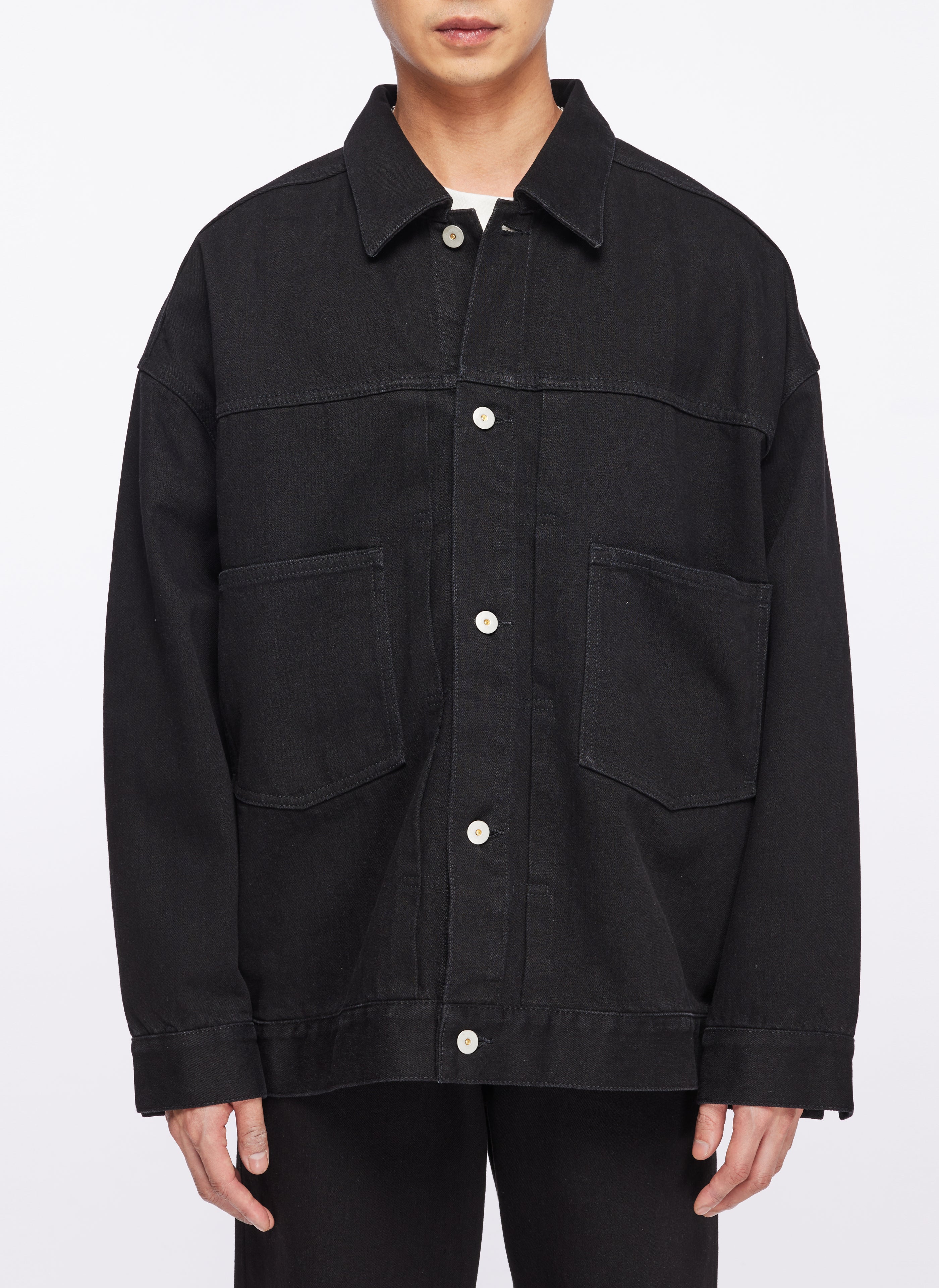 13oz Cotton Polyester Denim Work Jacket for Men - Durable Utility Jacket for Construction, Farming & Outdoor Workwear
