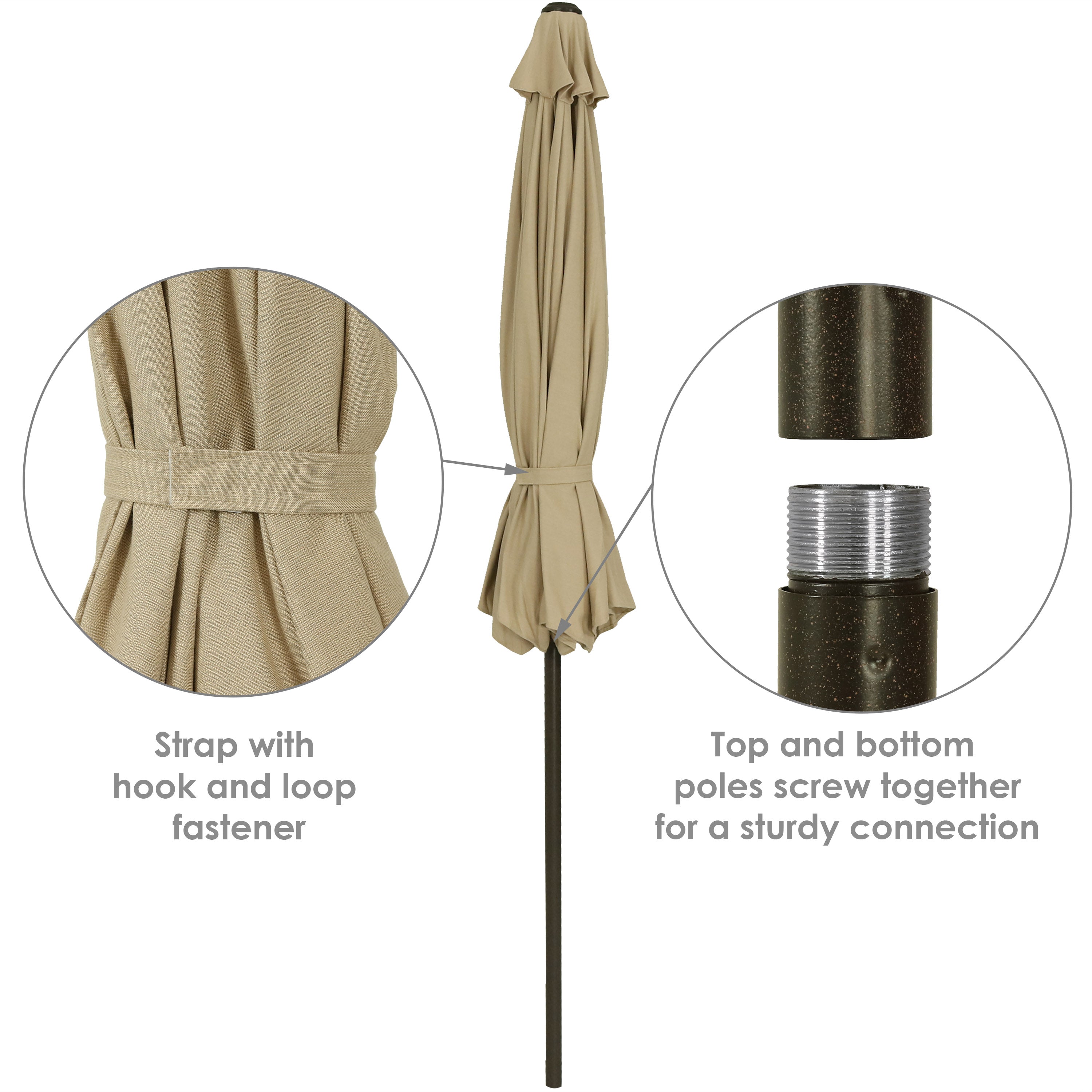 Sunnydaze 9-Foot Aluminum Patio Umbrella with Auto Tilt & Crank - Waterproof Sunbrella Fabric for Outdoor Dining, Poolside, and Garden Shade