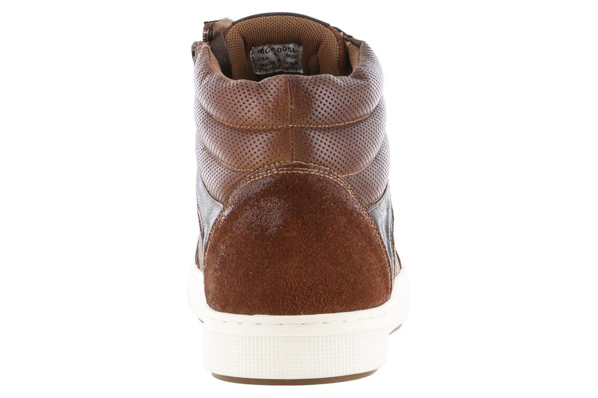 Propet Kenton High Top Casual Sneaker - Brown Leather Walking Shoes for Men | Comfortable & Stylish for Daily Wear, Work & Outdoor Activities