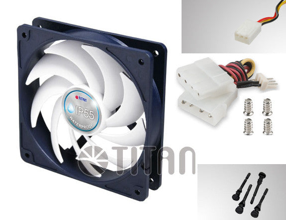 Titan IP55 120x120x25mm Waterproof Dustproof Cooling Fan - High Performance PC Case Fan for Gaming Rigs, Servers & Industrial Equipment