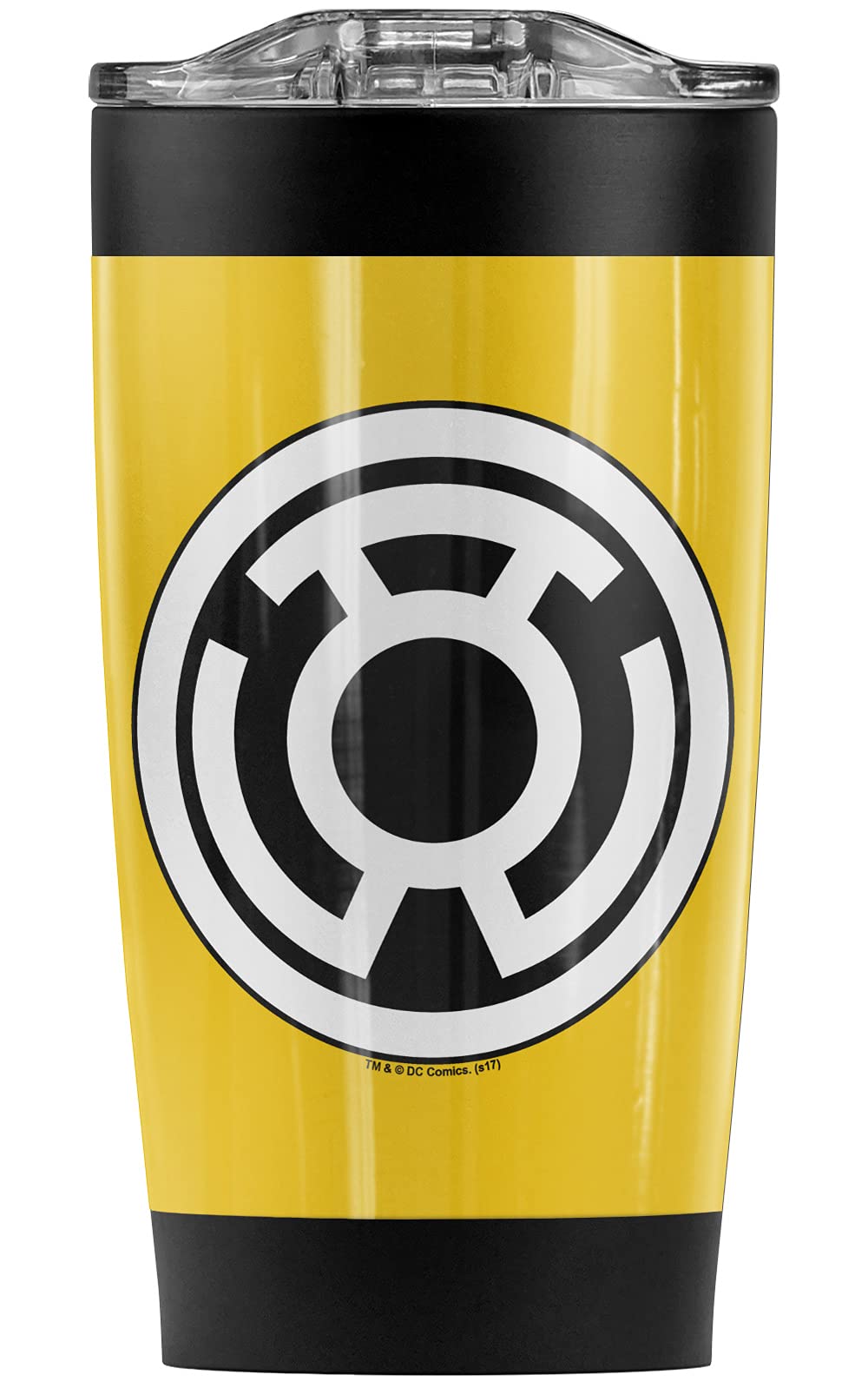 Green Lantern Sinestro Yellow Lantern Logo 20oz Stainless Steel Tumbler - Vacuum Insulated Double Wall Coffee Travel Mug with Leakproof Sliding Lid | Keeps Hot & Cold Beverages Perfect Temperature | Ideal for Superhero Fans, Office, Gym, Camping & Road Trips