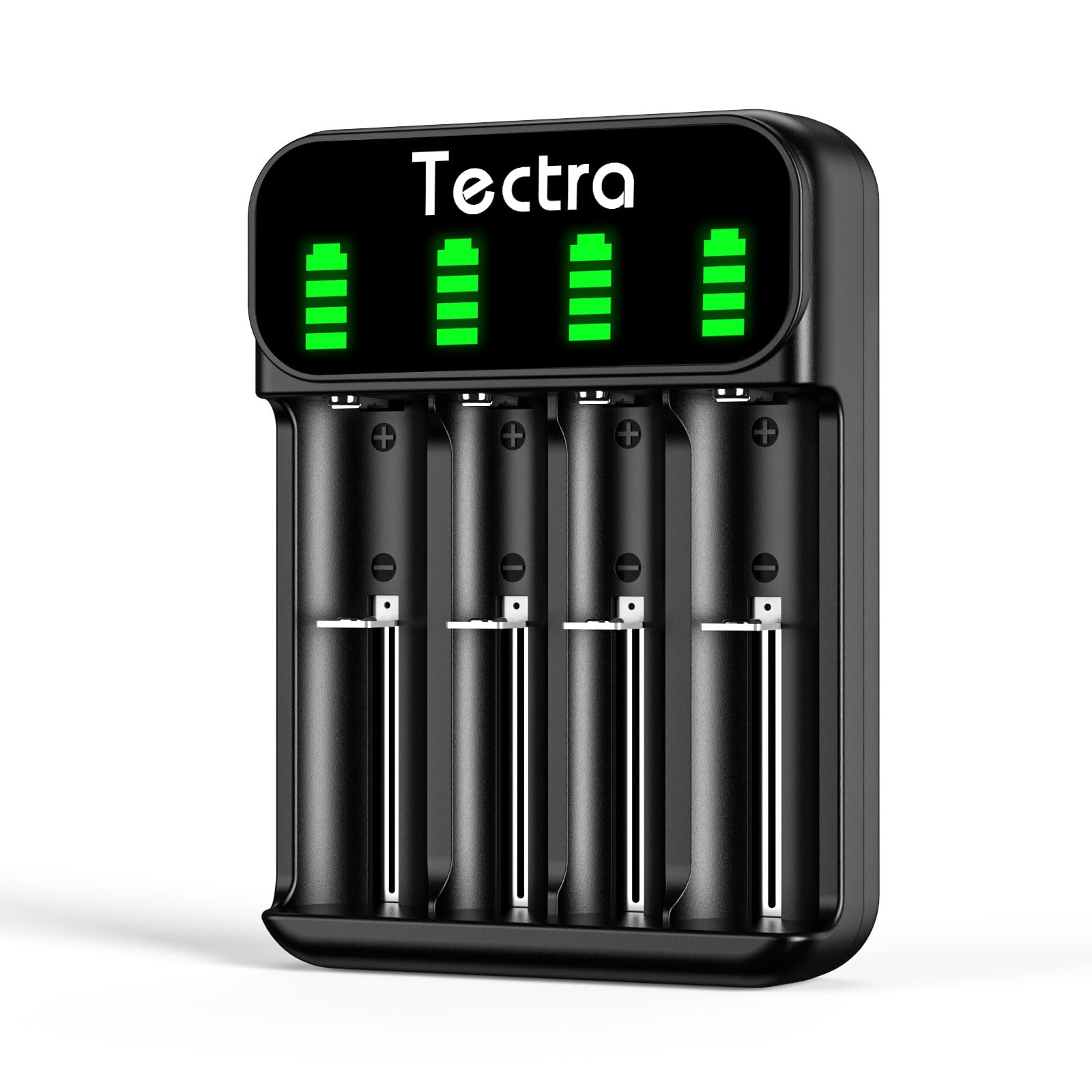Fast 4-Slot Universal USB Battery Charger for Li-ion 18650/22650/26650 & Ni-MH AA/AAA - Smart LED Display Charging Station for Home, Office, and Travel Use