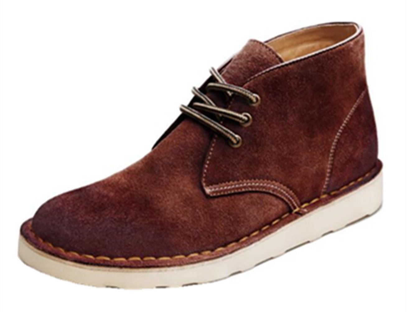 HAPPYSHOP(TM) Men's Genuine Leather Martin Boots - Desert Chukka Ankle Boots for Casual & Outdoor Wear - Durable & Comfortable Footwear for Hiking, Work & Daily Use