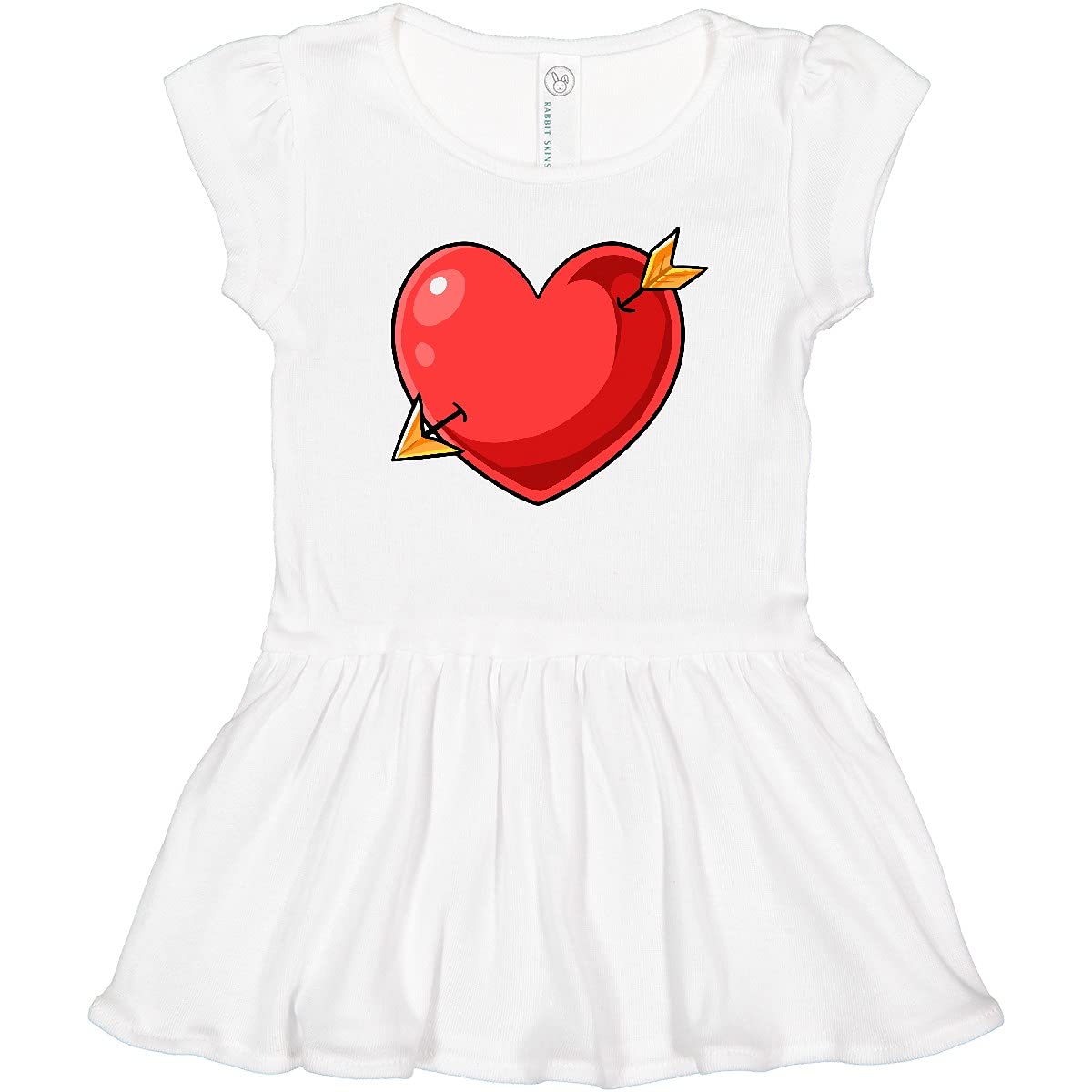 Inktastic Red Heart with Arrow Toddler Dress - Cute Valentine's Day Outfit for Girls, Baby & Kids Clothing - Perfect for Parties, Photos & Special Occasions