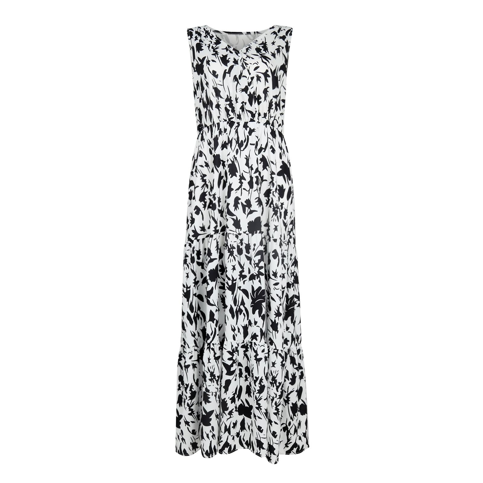 Women's Summer Dresses - Casual Sleeveless Floral Maxi Dress | Boho Chic Long Dress for Wedding Guest, Beach Vacation & Outdoor Parties