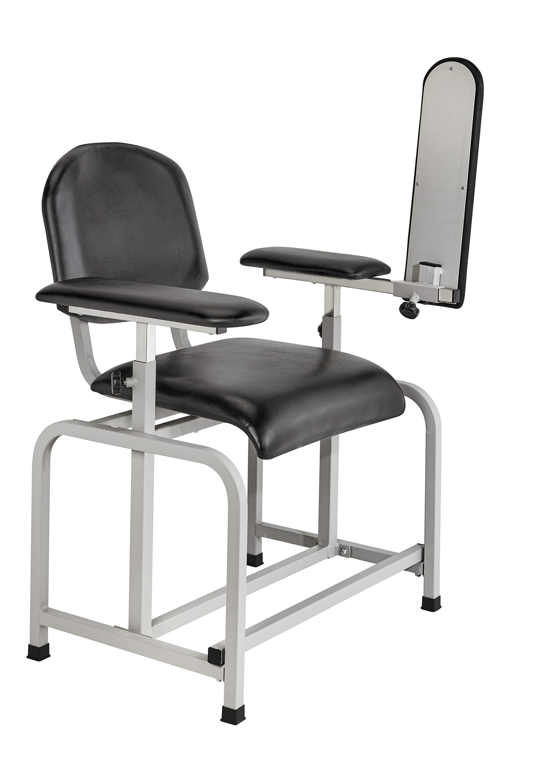 Adjustable Black Phlebotomy Chair with Sturdy Armrest - Heavy Duty Blood Draw Chair for Medical Labs - 500lb Weight Capacity Ergonomic Medical Exam Chair - Perfect for Hospitals, Clinics & Blood Donation Centers
