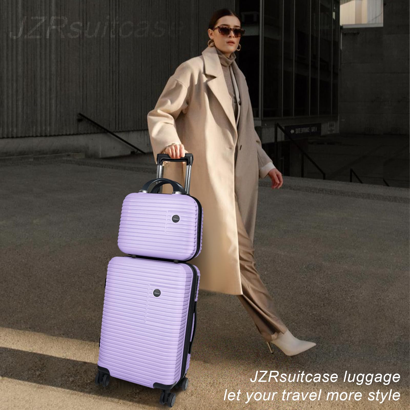 2-Piece Carry On Luggage Set 20 Inch Hardshell Spinner Suitcases - Airline Approved PC+ABS Lightweight Luggage for Business Travel & Weekend Getaways