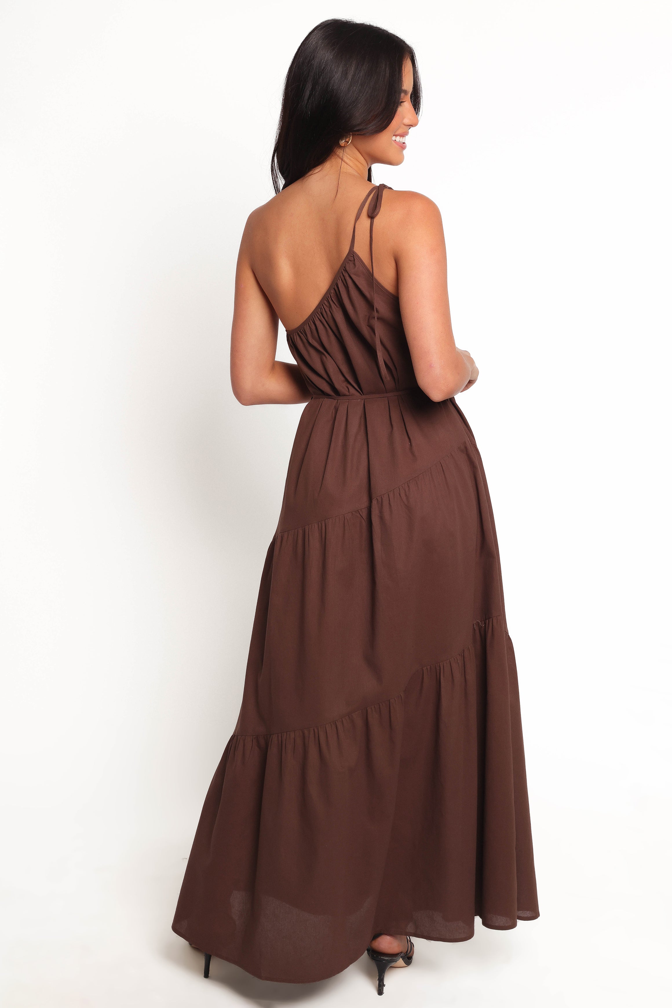 Hilde Maxi Dress for Women - Elegant Chocolate Brown Long Flowy Dress for Summer, Beach, Party & Casual Wear