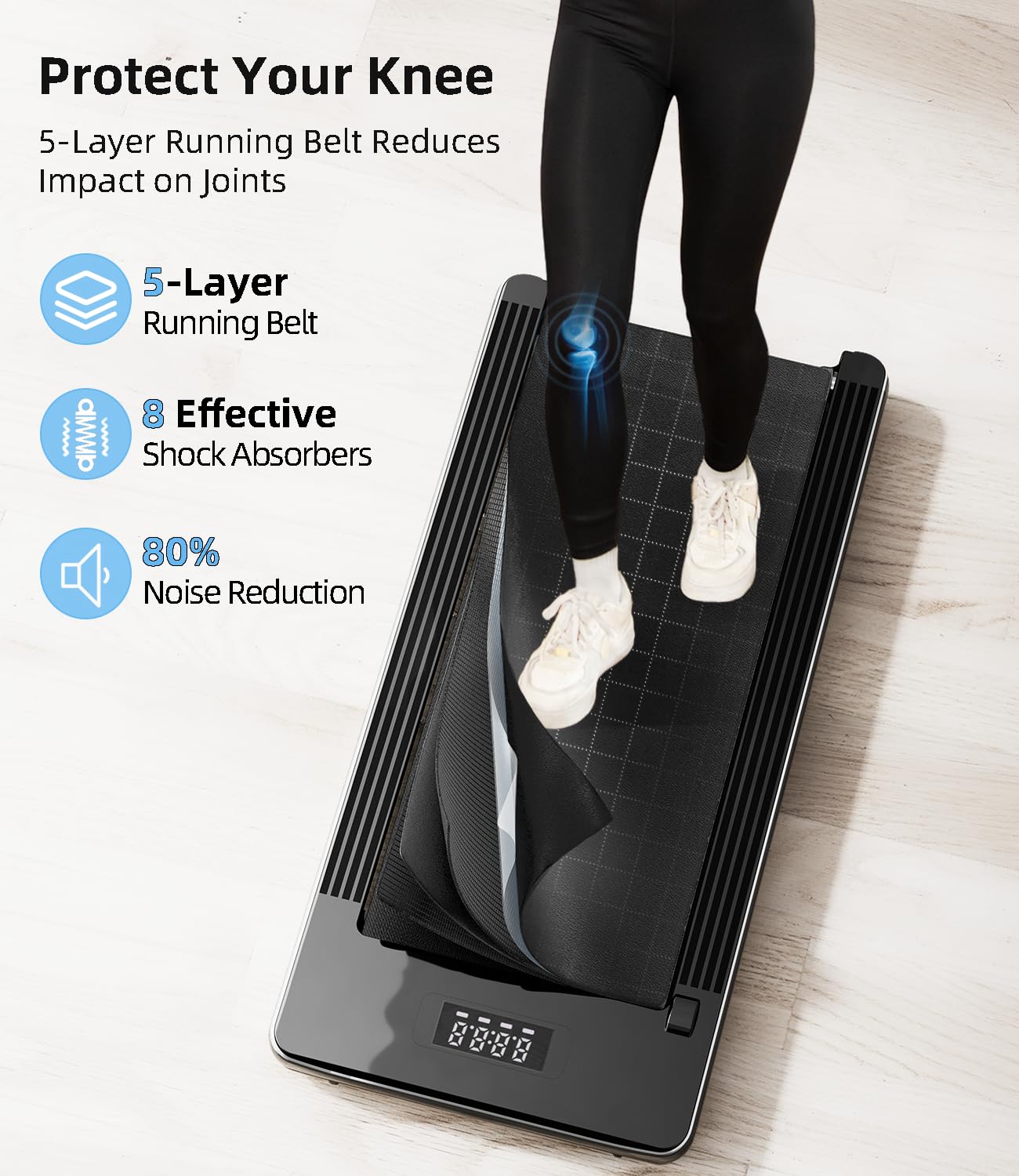 Under Desk Treadmill - Portable Walking Pad for Home & Office with Remote Control & LED Display | Compact Treadmill for Walking While Working, Home Gym & Small Space Fitness