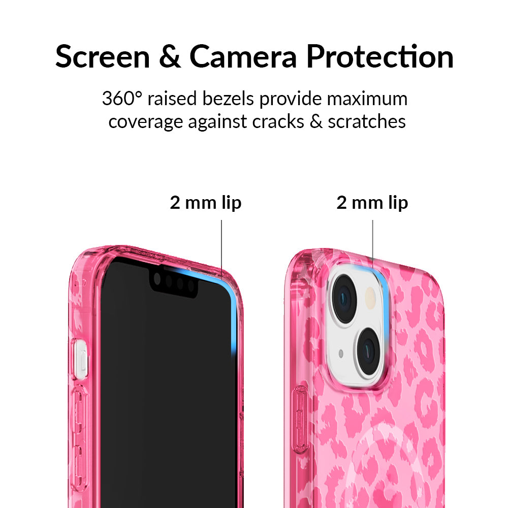 Cute Candy Pink Leopard Print iPhone Case - Trendy Protective Cover for iPhone 11/12/13/14/15 Pro Max - Perfect Gift for Girls & Women (Great for School, Work, Travel & Everyday Use)
