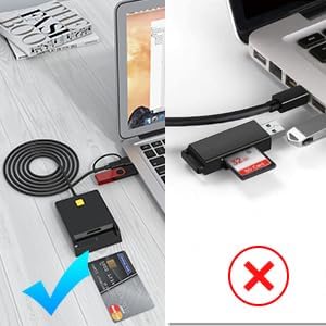 Military CAC Card Reader - USB & USB C Smart Card Reader for DOD Common Access, ID, Debit & Credit Cards - Compatible with Windows, Mac OS, Linux & Android - Perfect for Secure Military & Government Access, Online Banking & Digital Authentication