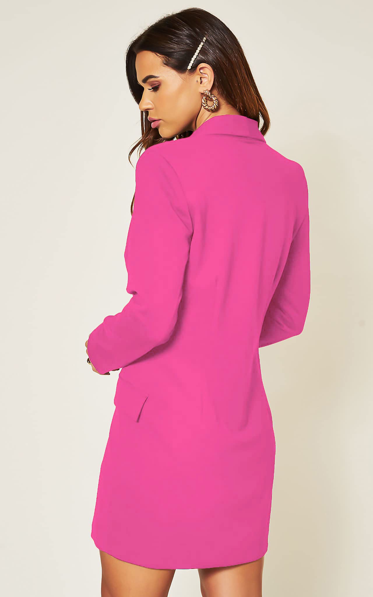 UNIQUE 21 Women's Luxe Stained Asymmetric Blazer Dress - Elegant Casual Office Wear for Work, Parties & Special Events | Perfect for Business Meetings, Cocktail Parties & Formal Occasions