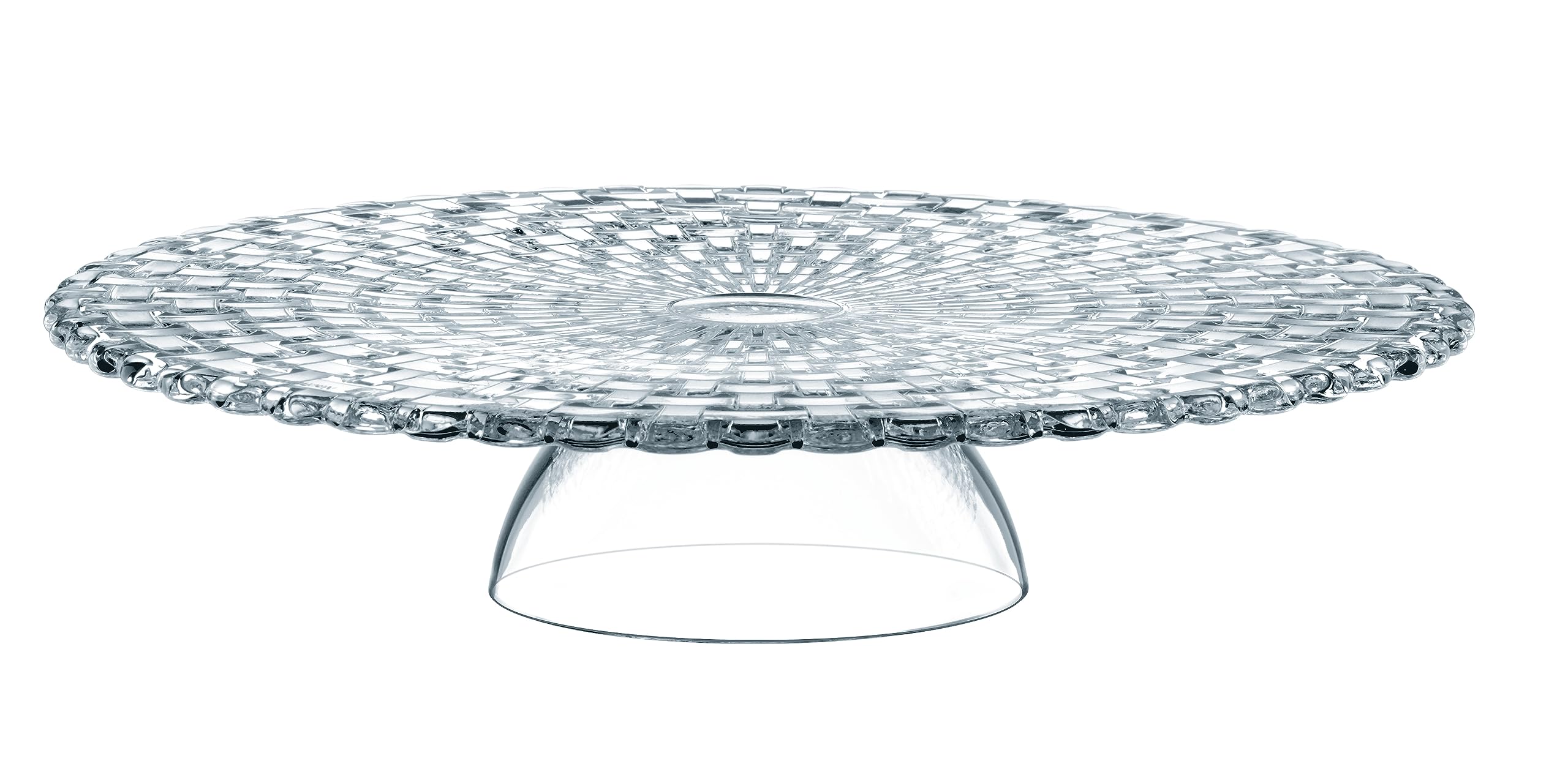 Nachtmann Bossa Nova Collection 13-Inch Crystal Chip & Dip Plate - Elegant Serving Platter with Attached Bowl, Dishwasher Safe Glass Cake Stand for Parties, Weddings & Home Decor