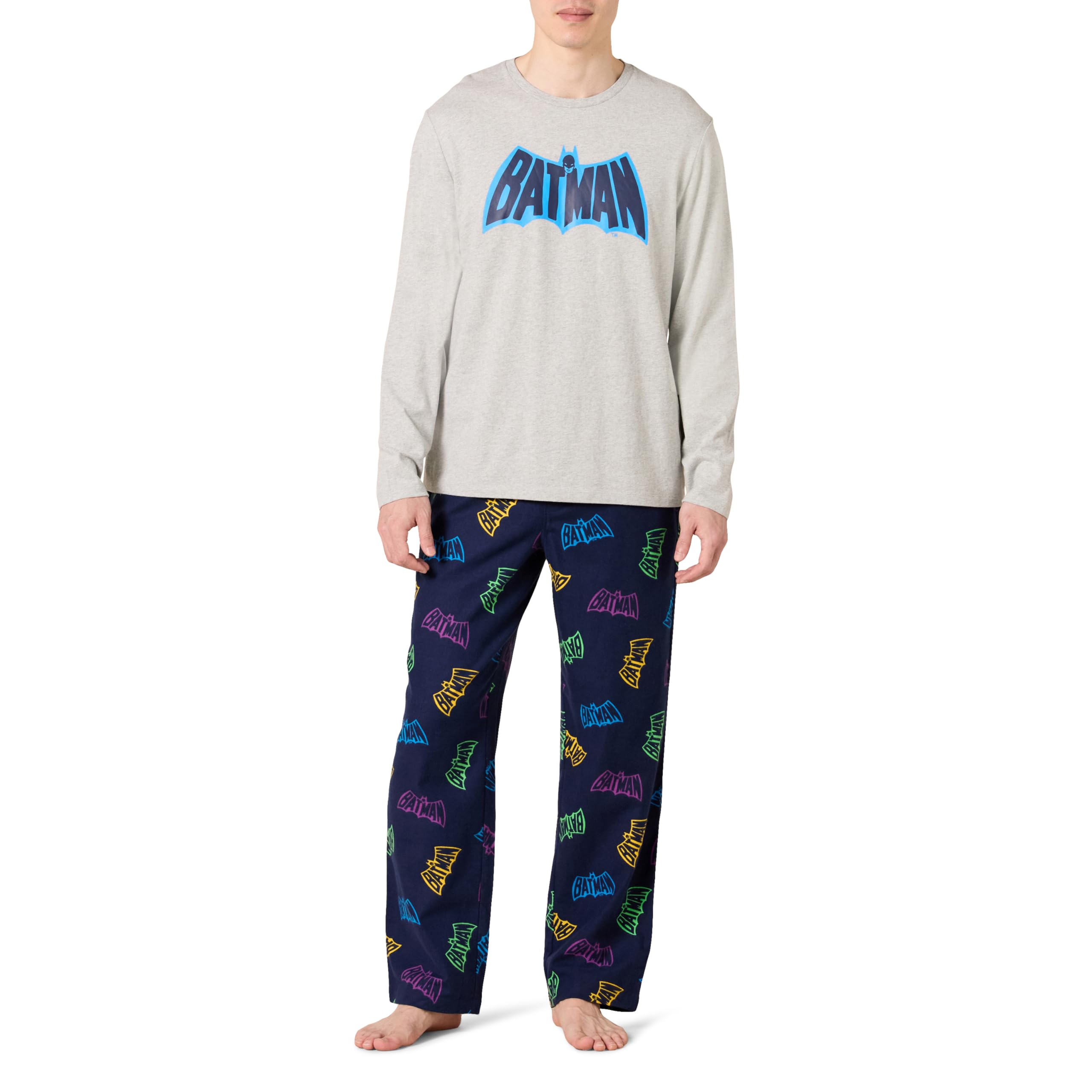 Amazon Essentials DC Men's Flannel Pajama Set - Soft & Comfortable Sleepwear for Men, Cozy Winter Pajamas with Long Sleeve & Pants - Perfect for Lounging, Sleeping & Cold Weather Comfort
