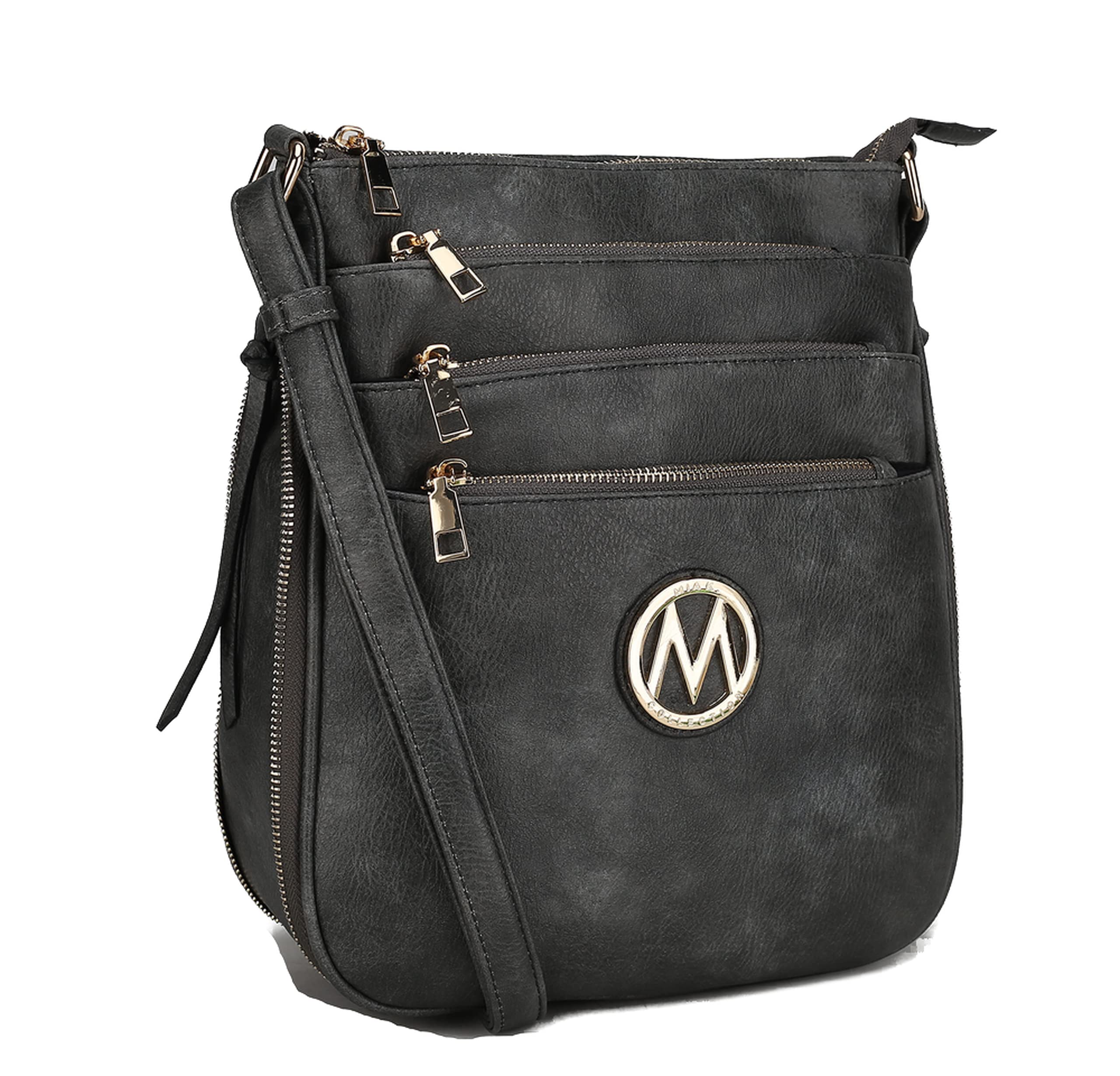 MKF Collection Women's Crossbody Bag - PU Leather Messenger Purse with Adjustable Shoulder Strap - Fashionable Designer Handbag for Work, Travel & Everyday Use by Mia K